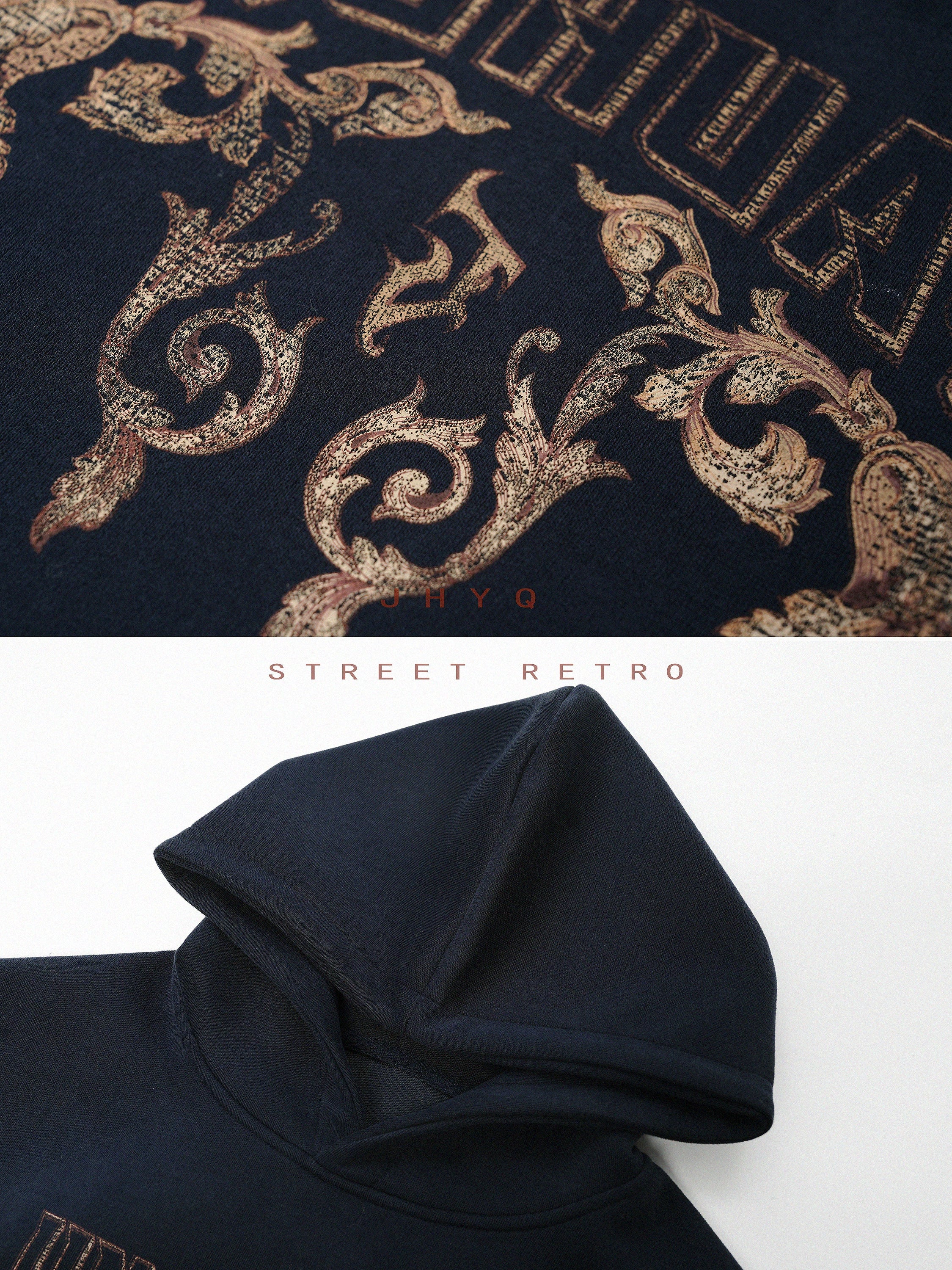 青花瓷丨JHYQ秋季新款400G重磅连帽卫衣男休闲百搭套头情侣帽衫