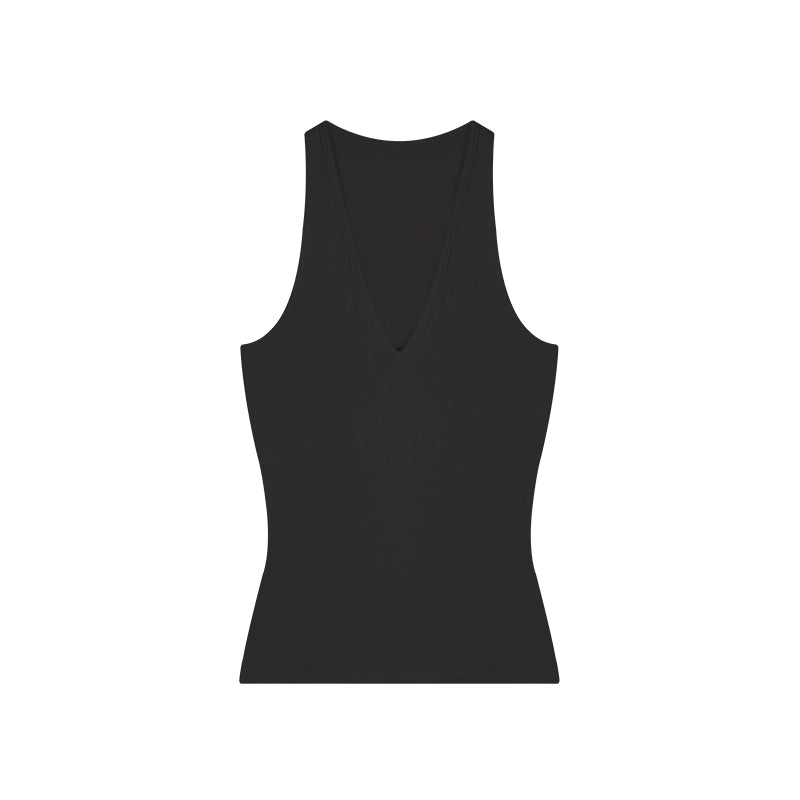 野生zero黑灰白色内搭针织v领背心女夏季外穿修身辣妹无袖上衣