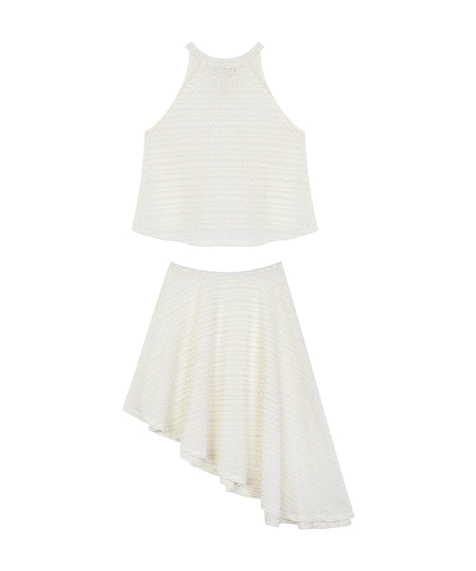 【5/20 20点原创新品9折】野生zero“雅致名媛”系带背心半裙套装