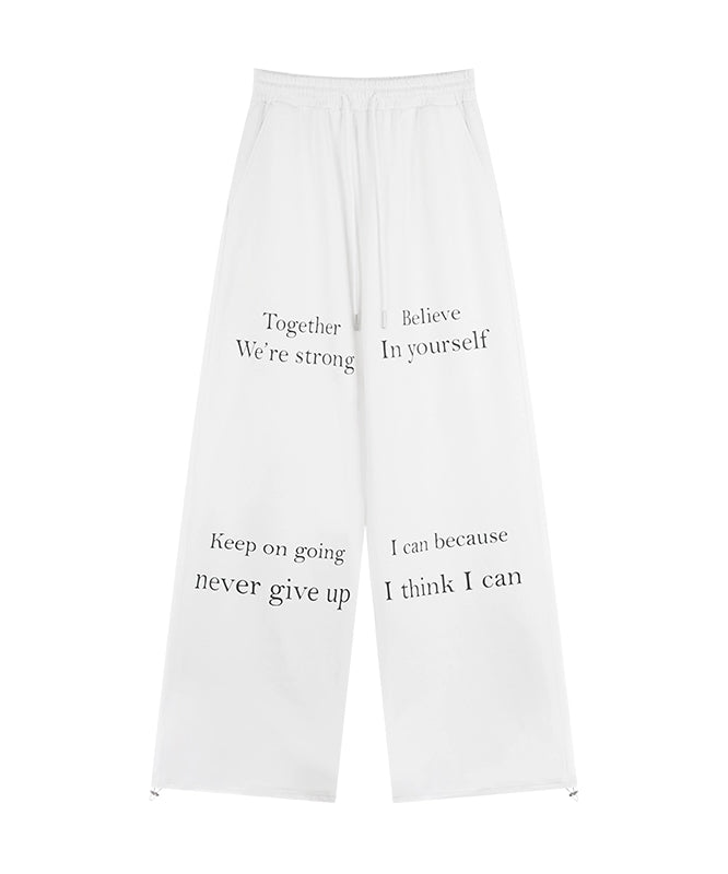 野生zero白黑灰色休闲裤女夏季低腰显瘦宽松慵懒风阔腿直筒卫裤子