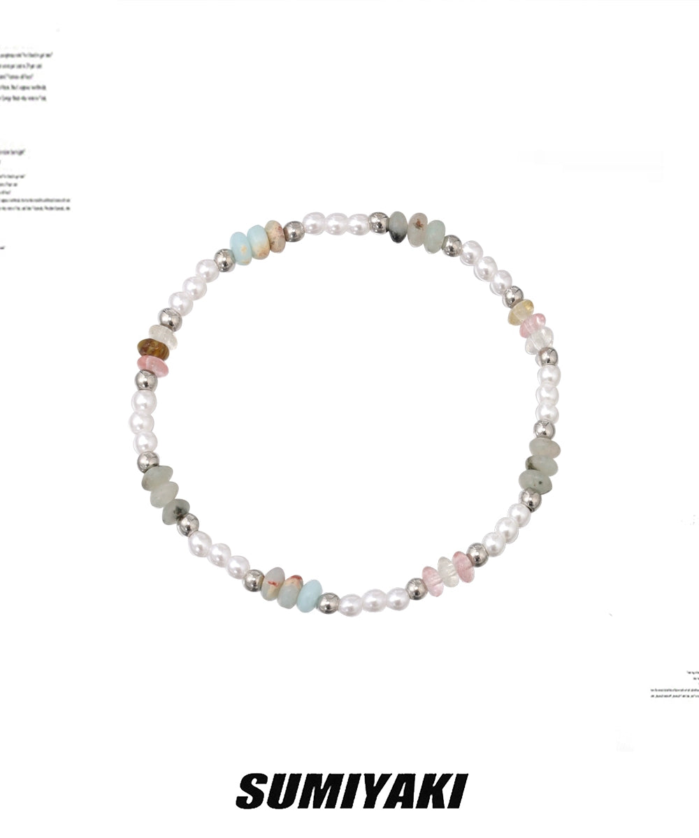 银饰手链 SUMIYAKI 彩珠系列春夏度假彩色串珠不掉色碎银甜酷手饰