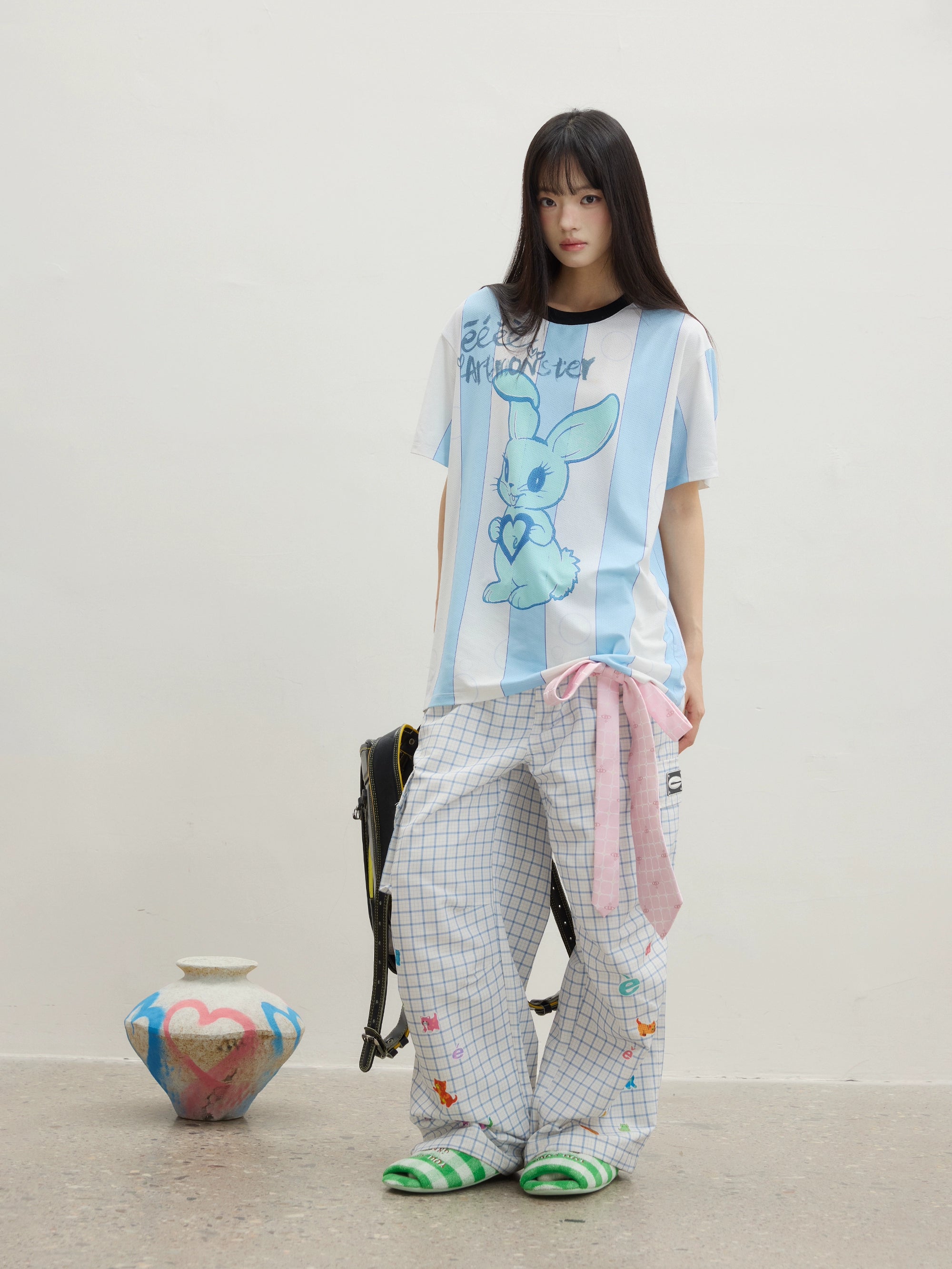 “玉兔”| eeee卡通兔子爱心球服T恤可爱风速干条纹球衣短袖夏季