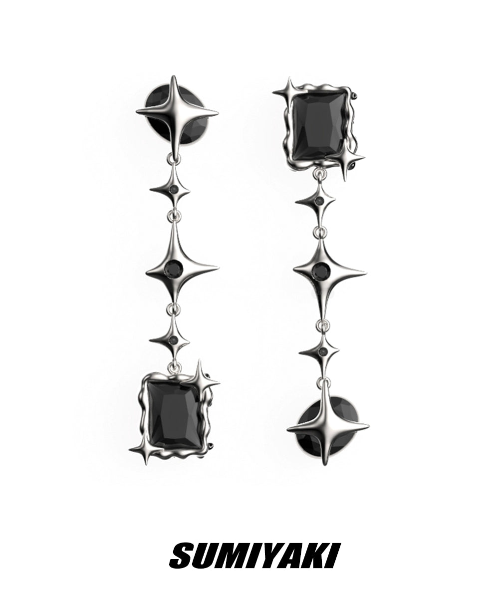 【刘忻同款】SUMIYAKI 禁忌芒星耳环新款耳钉耳夹女长款高街耳饰