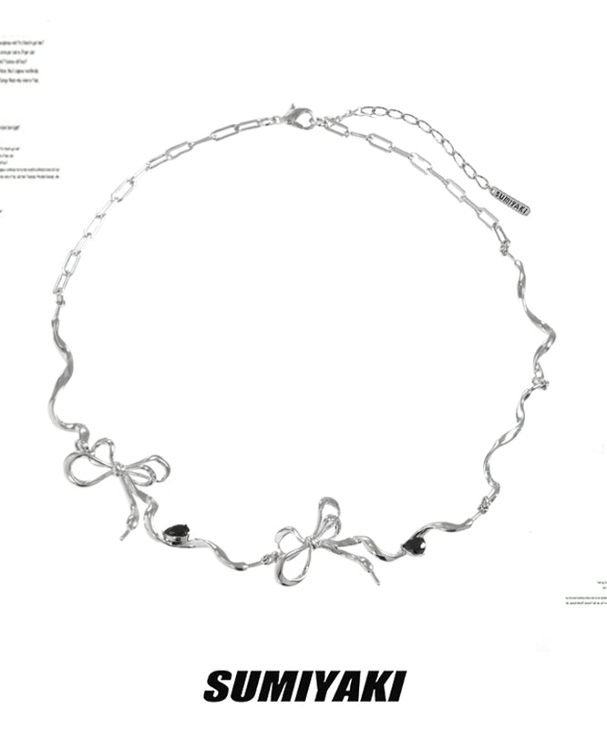 高级感！SUMIYAKI绷带系列项链女高级感高街金属感蝴蝶结锁骨链