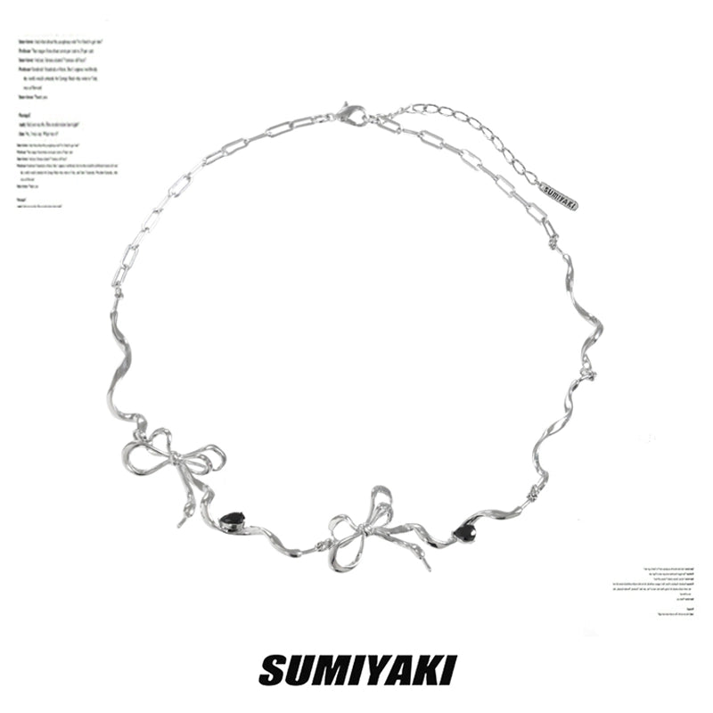 高级感！SUMIYAKI绷带系列项链女高级感高街金属感蝴蝶结锁骨链