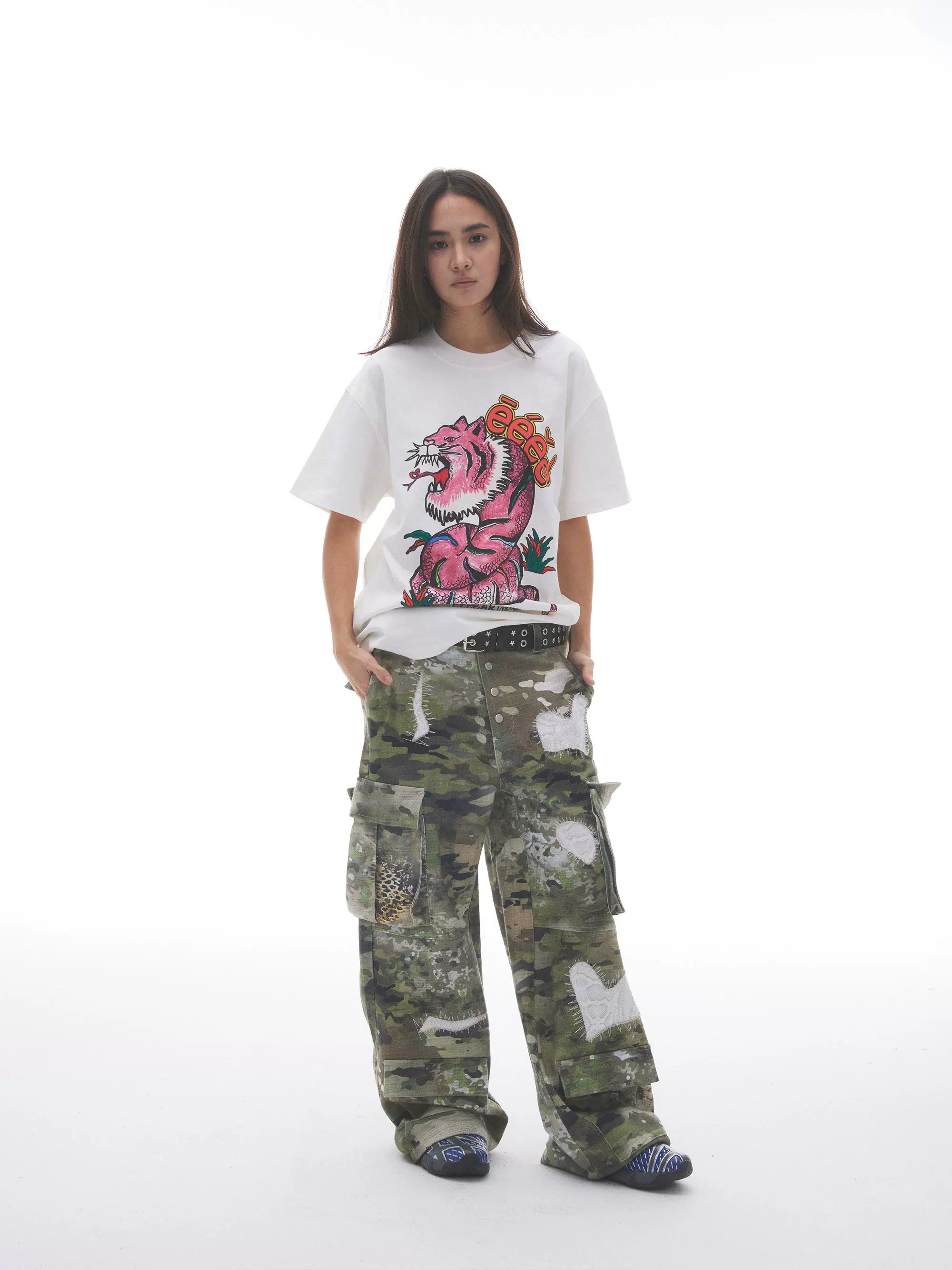 “虎头蛇尾”| eeee设计师款蛇年限定印花圆领短袖手绘涂鸦T恤夏