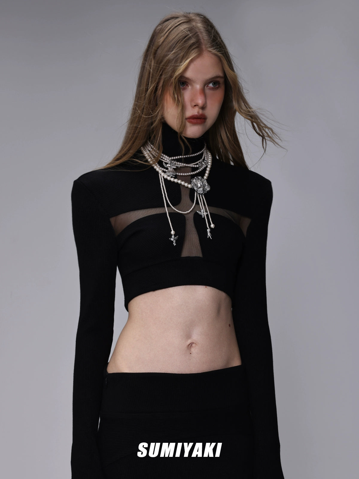 重工bi入款！SUMIYAKI原创美拉德美式珍珠项链重工小众个性毛衣链