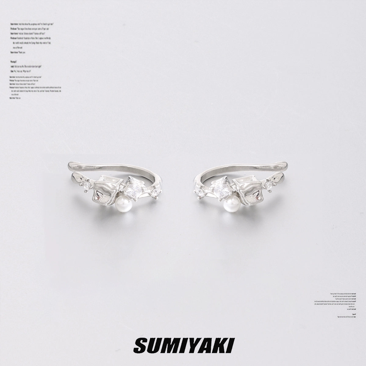 无耳洞星人冲！SUMIYAKI 熔岩方块系列ice冰块珍珠耳夹小众高级感