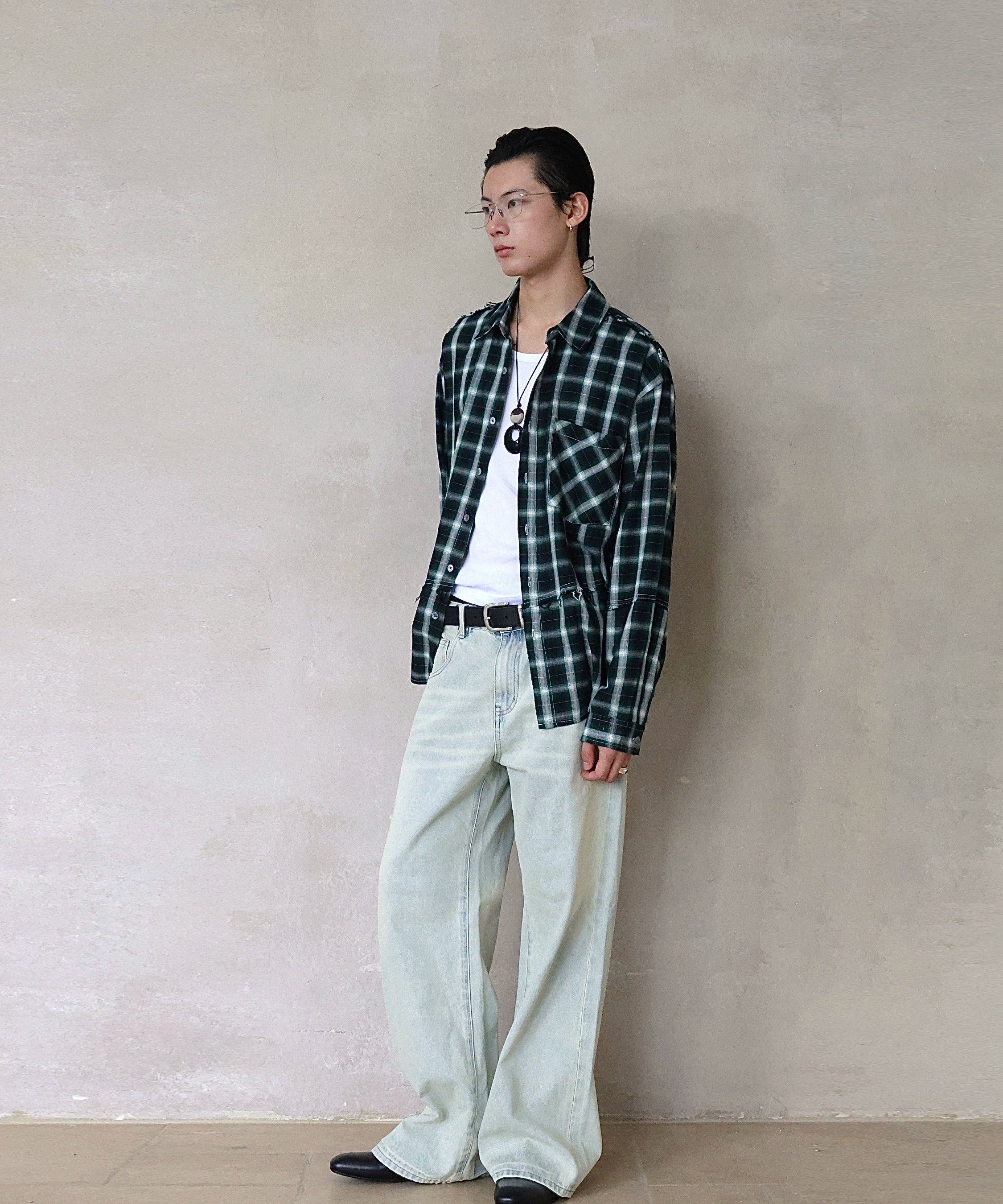 奶油白浅蓝A字型直筒牛仔裤日常通勤休闲百搭TERRAINCOGNITA25AW