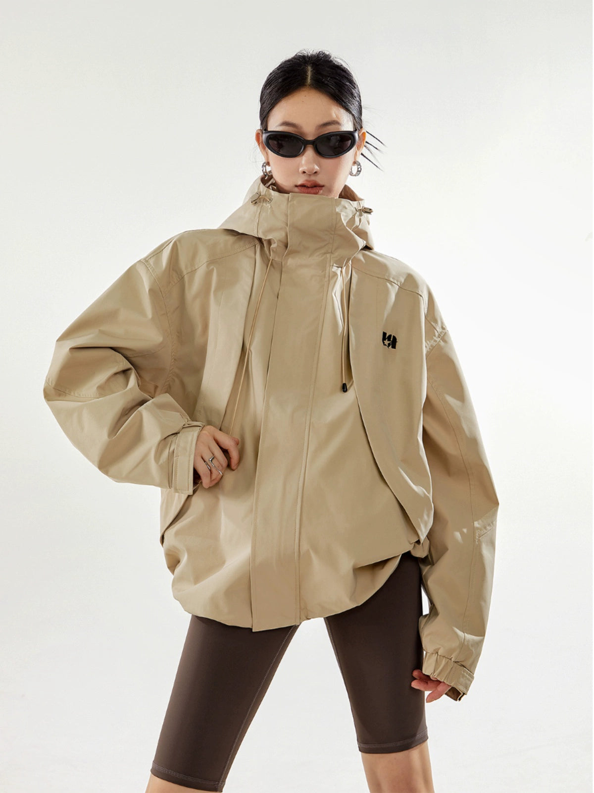 ICH MODE 美式复古冲锋衣外套女秋冬款宽松飞行夹克2025新款上衣