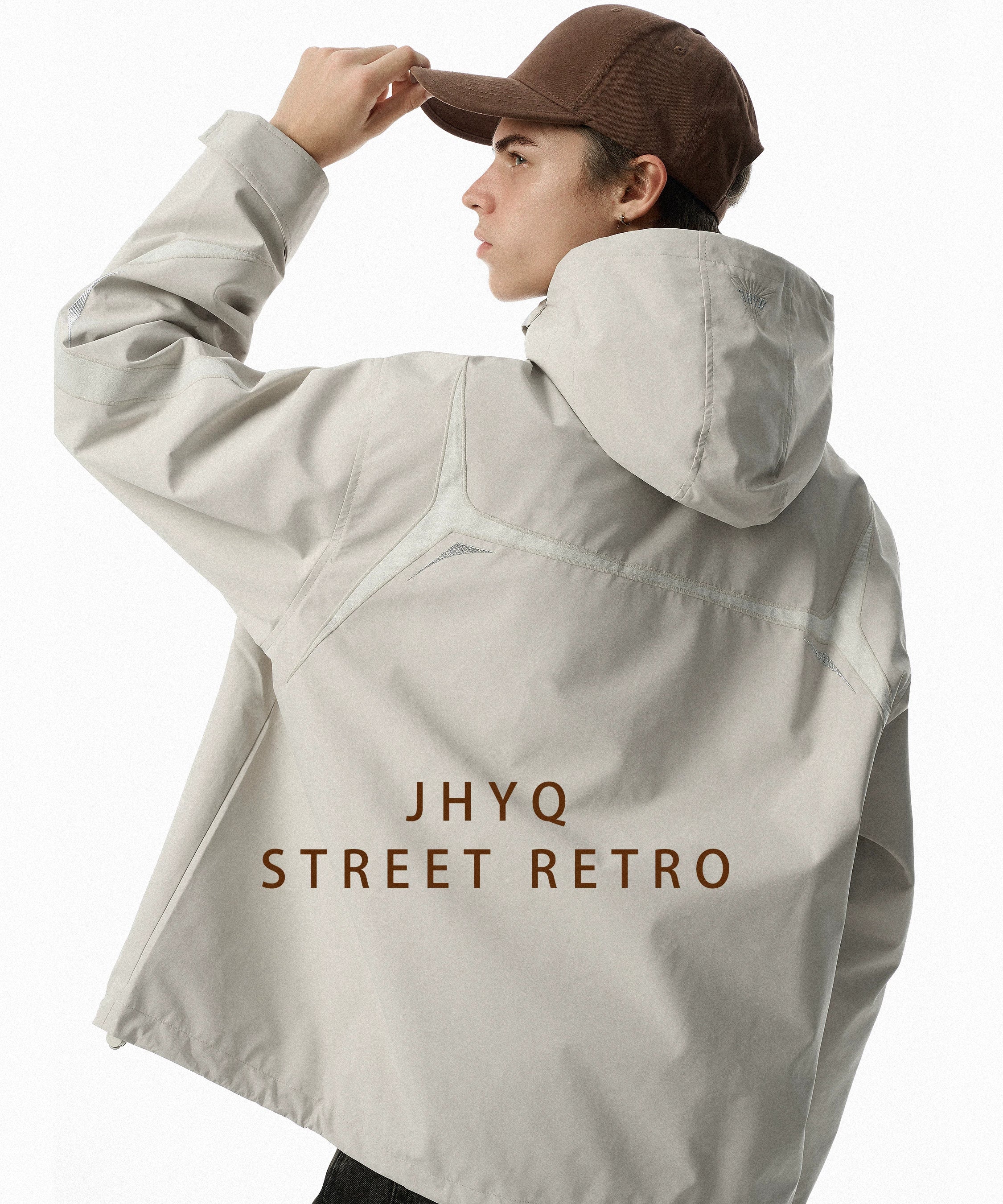 【檀健次同款】JHYQ户外连帽冲锋夹克衣服男宽松三防面料登山外套