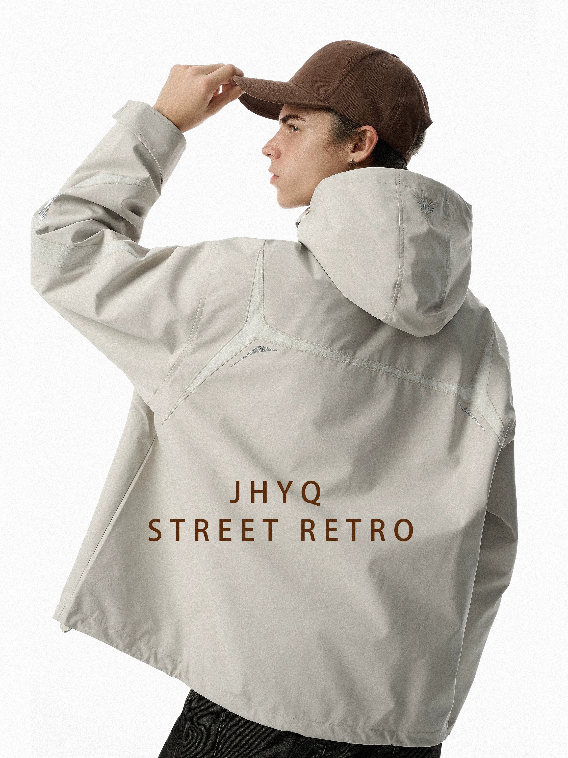 【檀健次同款】JHYQ户外连帽冲锋夹克衣服男宽松三防面料登山外套