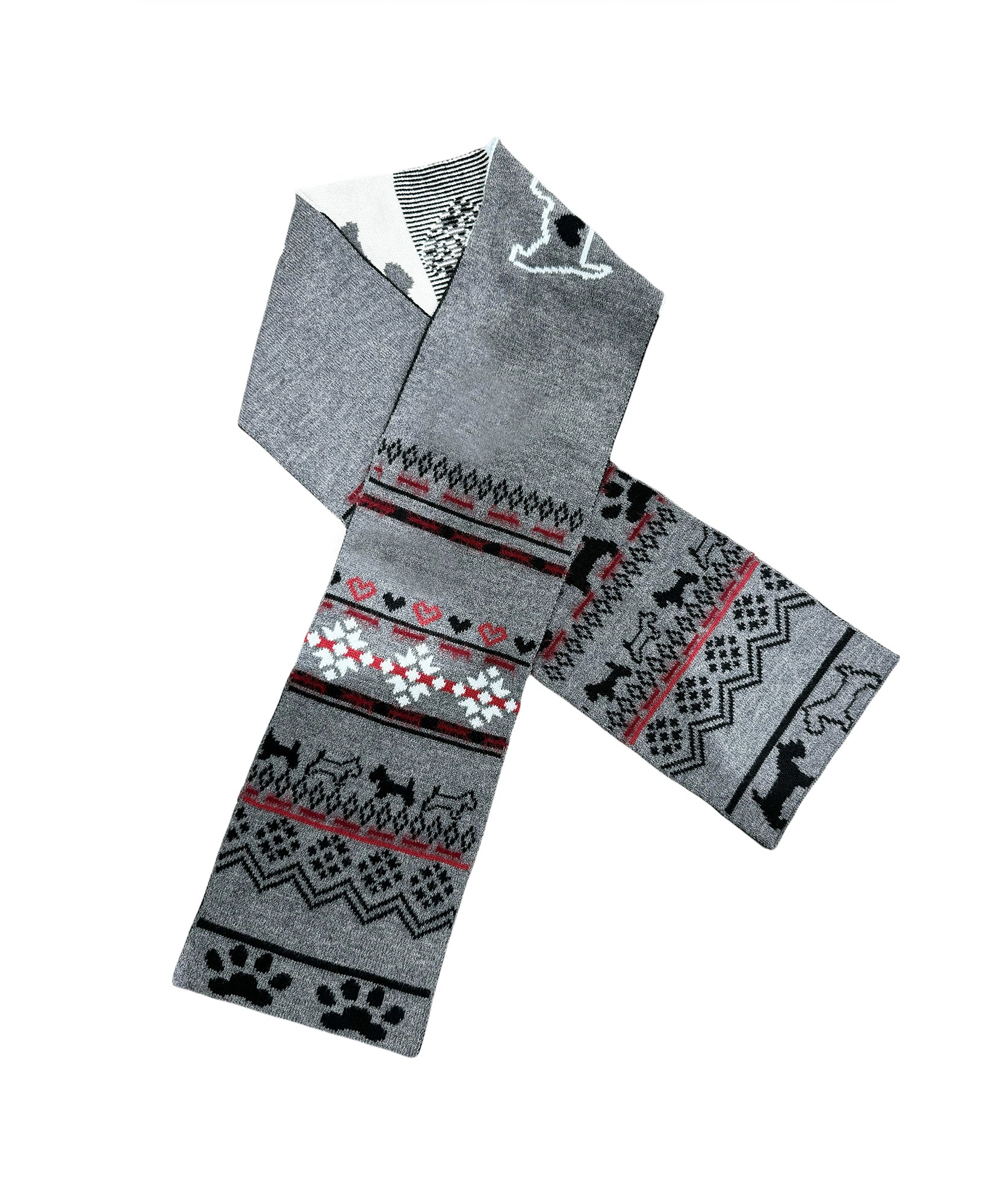 2th Desire费尔岛复古爱心提花软糯羊毛混纺两用针织保暖加厚围巾