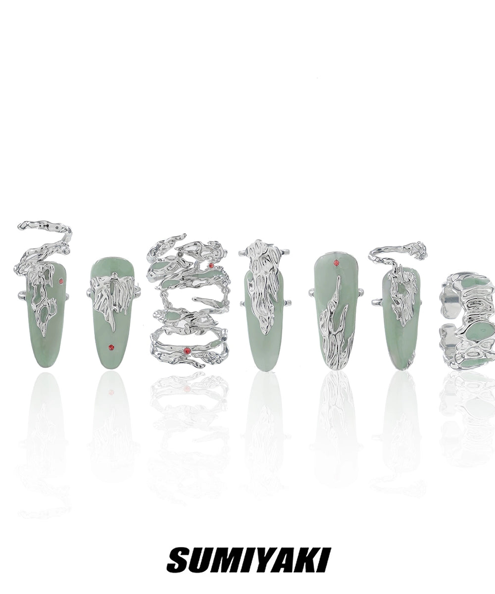 美到犯规！SUMIYAKI原创新中式美学指甲戒 “豆沙为帘 朱砂为痣”