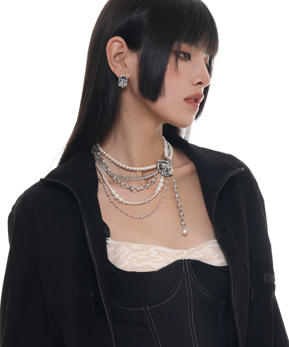 【金靖同款】SUMIYAKI复古美式多层珍珠项链叠戴小众颈链明星同款