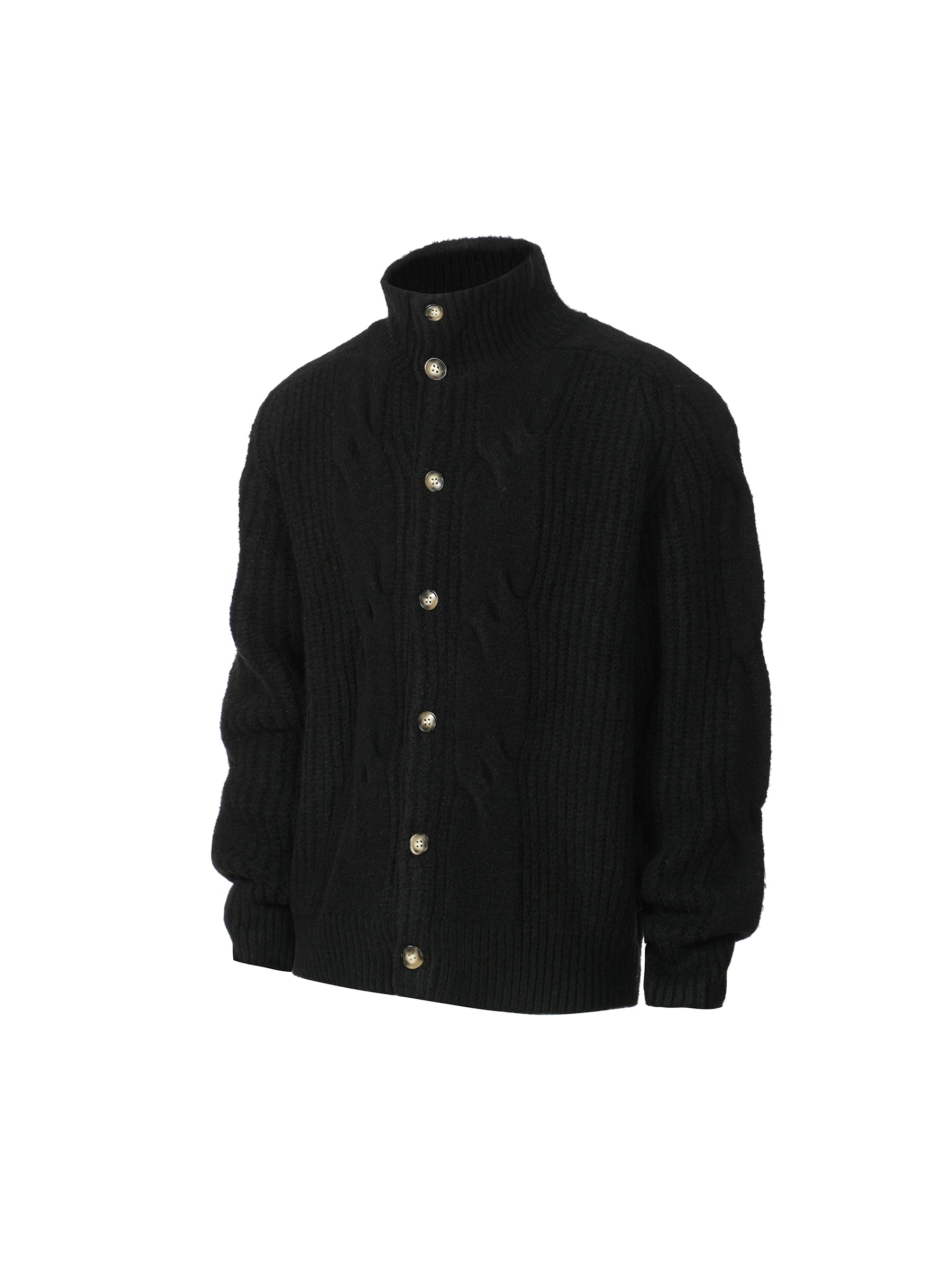 棉羊毛混纺保暖针织开衫毛衣老钱风秋冬通勤百搭TERRAINCOGNITA