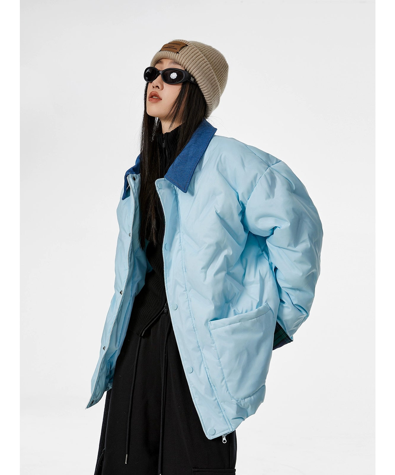 ICH MODE 美式复古棉服夹棉外套女款秋冬季轻薄棉衣棉袄夹克新款