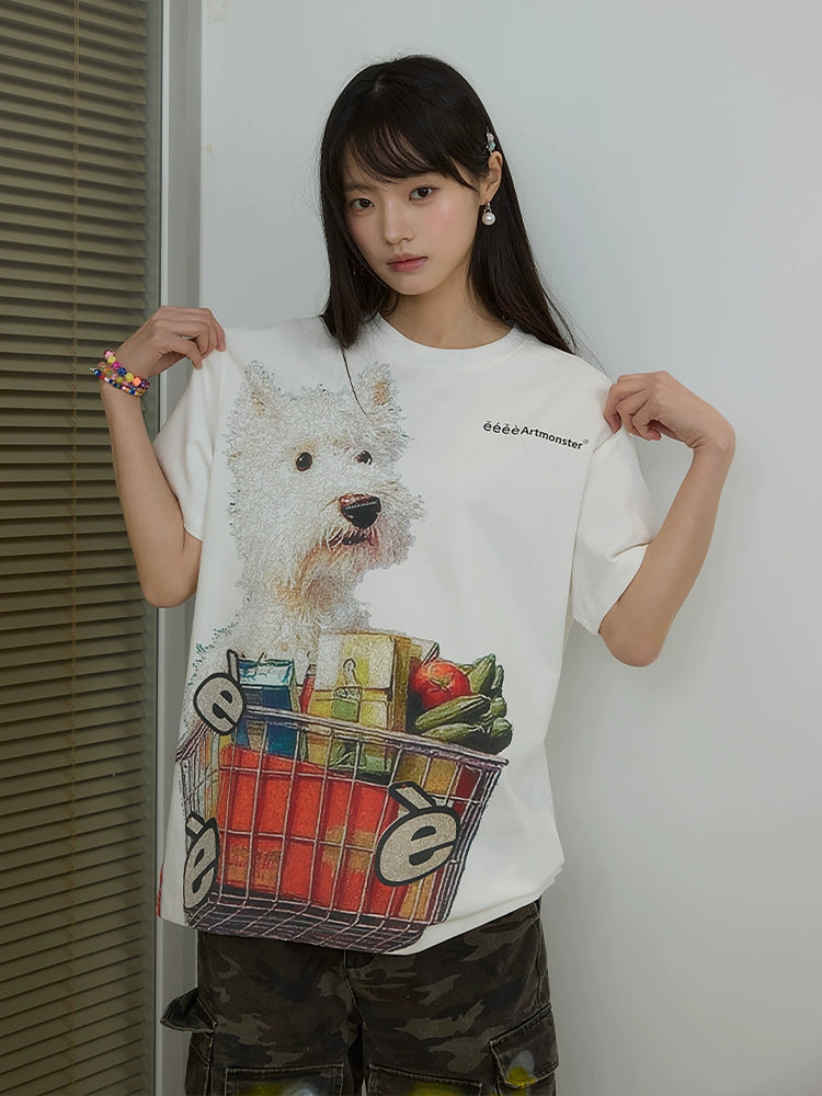 “西高弟弟”｜eeee小众趣味感西高小狗T恤原创设计感短袖夏25SS