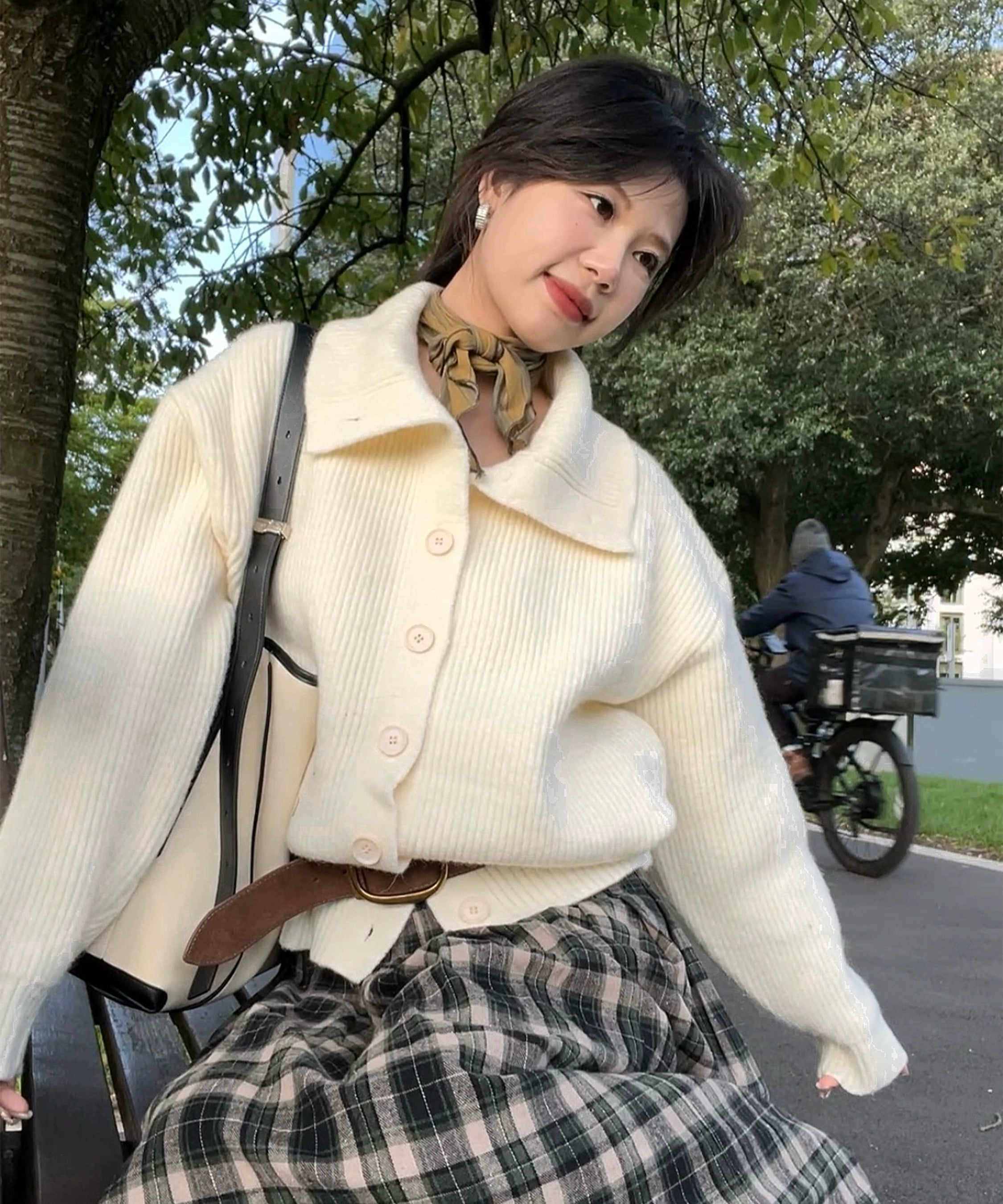 三色高领纽扣开衫毛衣休闲宽松百搭长袖男女美拉德TERRAINCOGNITA