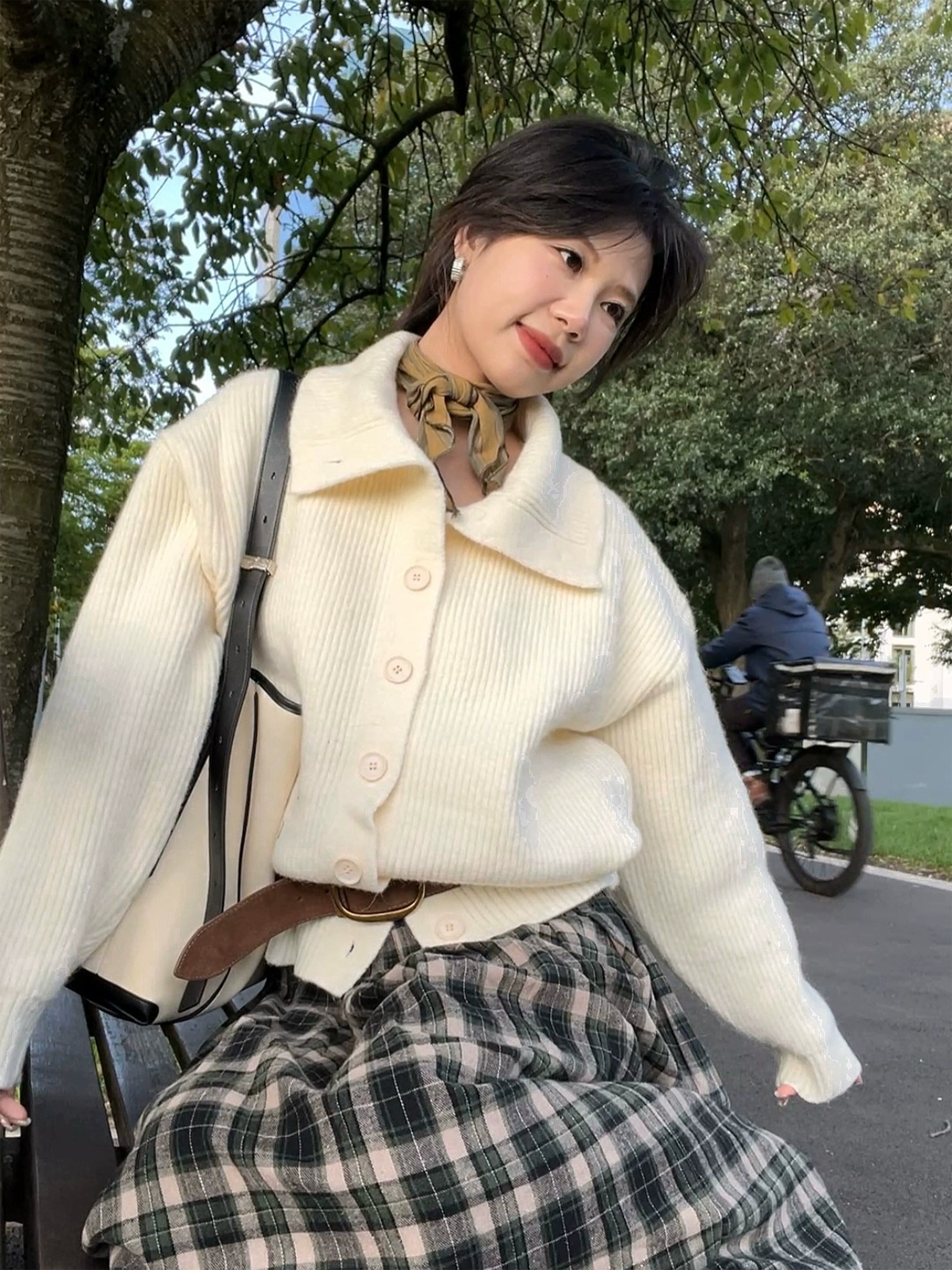 三色高领纽扣开衫毛衣休闲宽松百搭长袖男女美拉德TERRAINCOGNITA