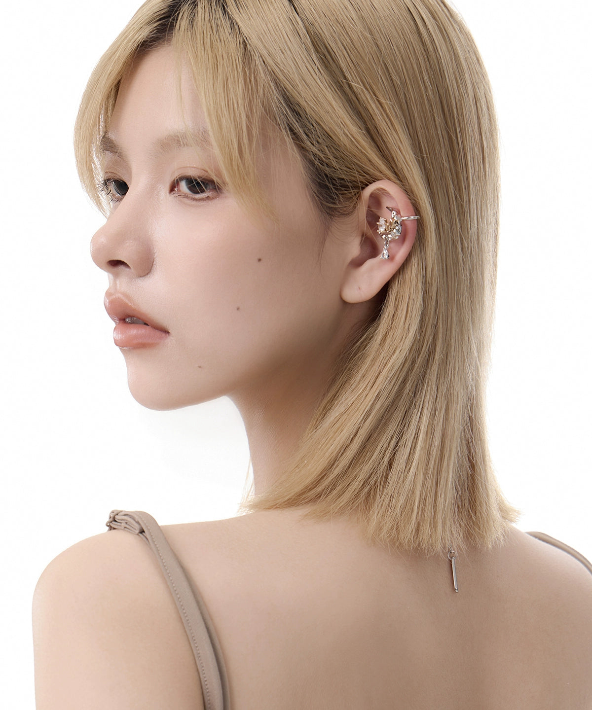 无耳洞耳夹！SUMIYAKI 原创月亮不对称耳夹女星月耳饰女小众耳环