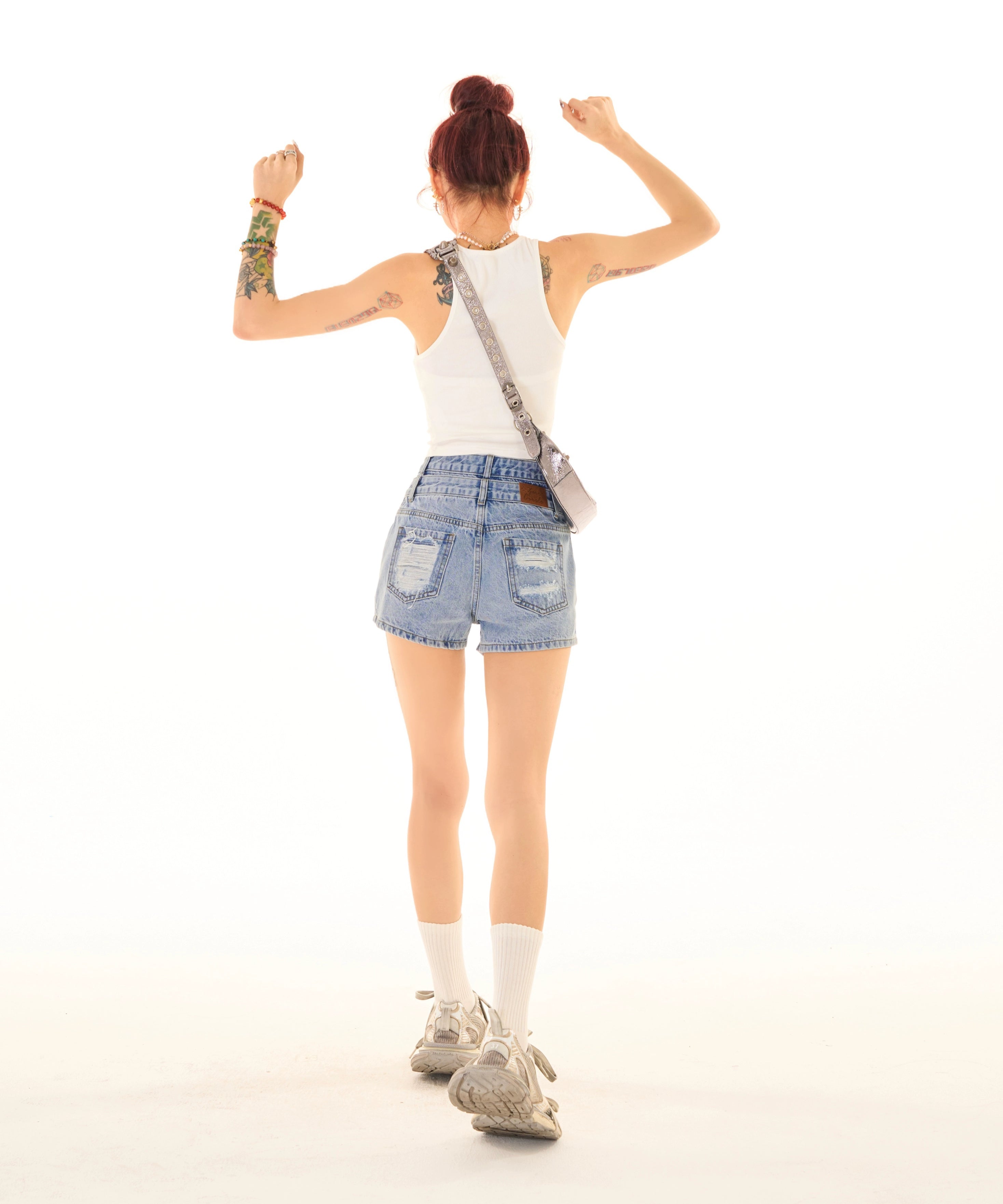 野生zerocircle破洞高腰牛仔短裤女夏设计感小众辣妹显瘦休闲裤子