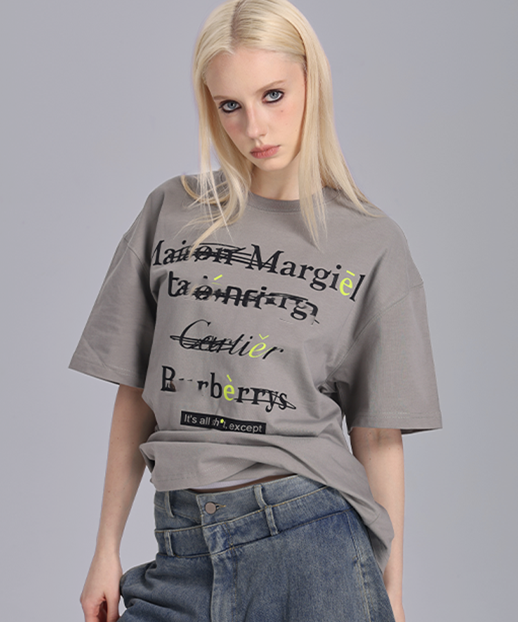 eeeeArtmonster创意"恶搞"标语美式高街ins圆领短袖T恤男女夏季潮