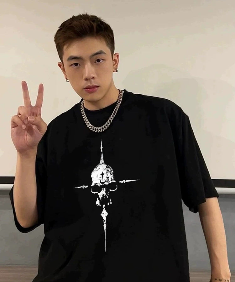 小众潮牌THUG CLUB印花短袖宽松百搭设计感半袖2025新款上衣潮ins