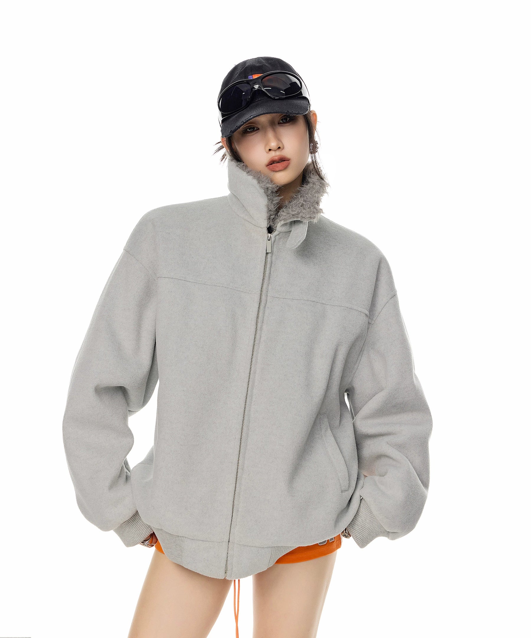 ICH MODE 美式复古毛领翻领棉服女2025新款冬季宽松防寒棉衣外套