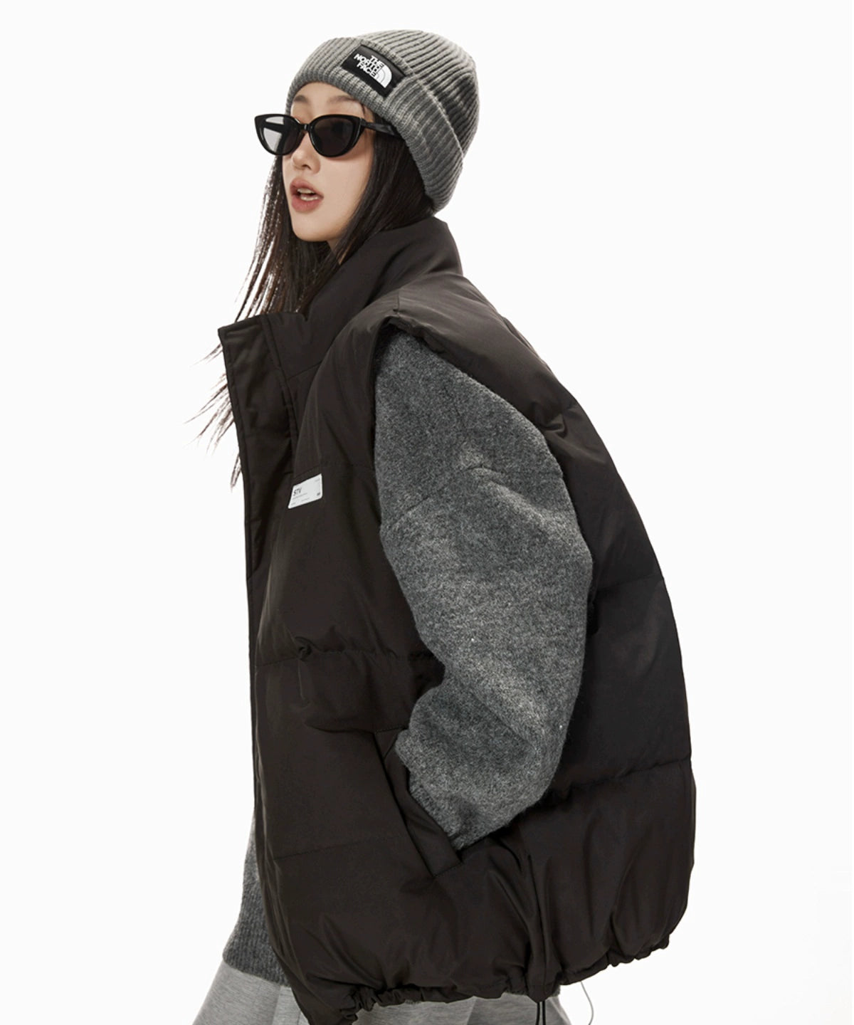 ICH MODE 美式复古棉马甲女秋冬季宽松夹棉外套棉服棉衣加厚背心