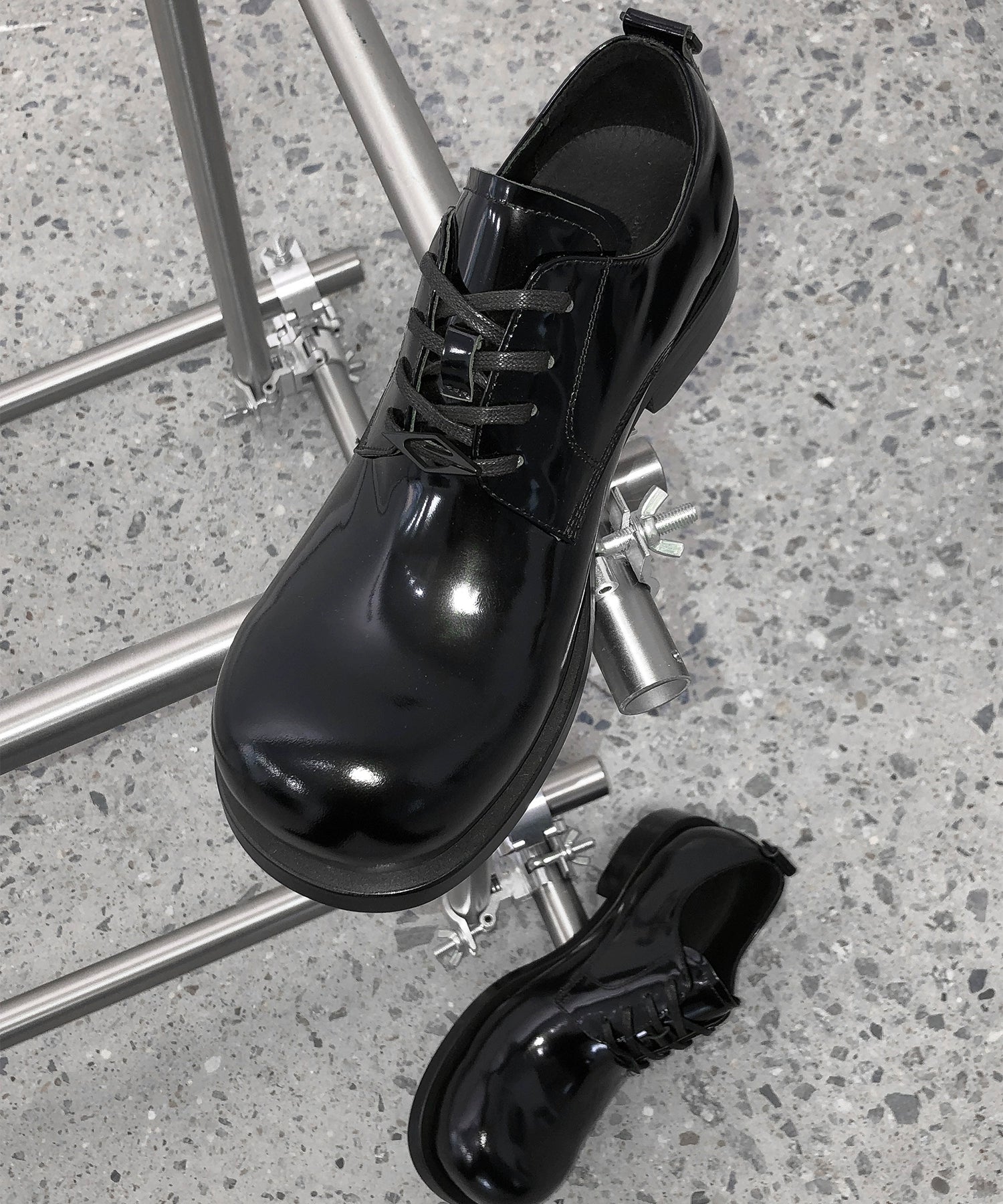 漆皮圆翘头米奇德比真皮皮鞋休闲百搭特质香底TERRAINCOGNITA