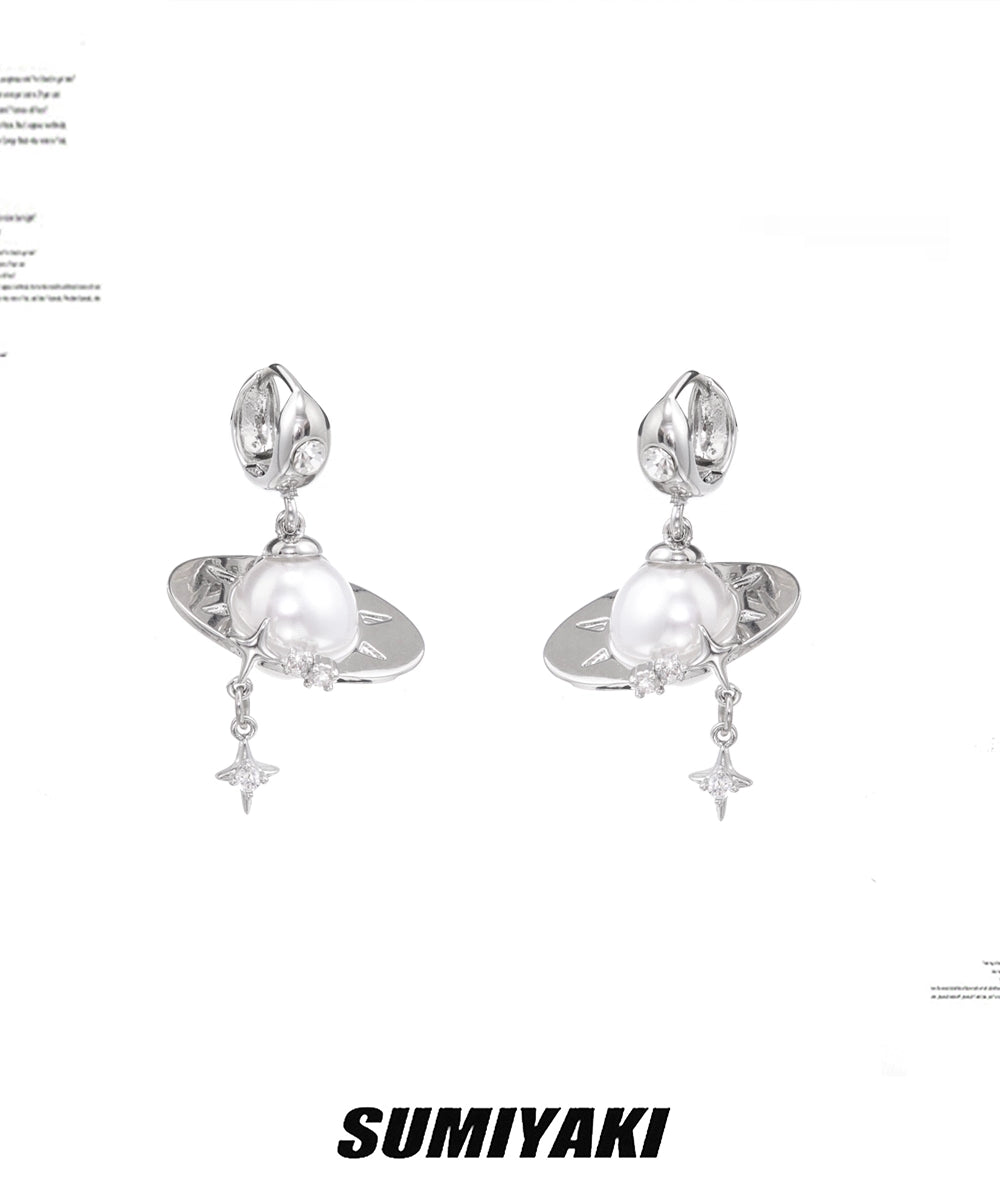 超美！SUMIYAKI 原创陀螺飞碟珍珠耳环轻奢高级感女小众设计耳饰