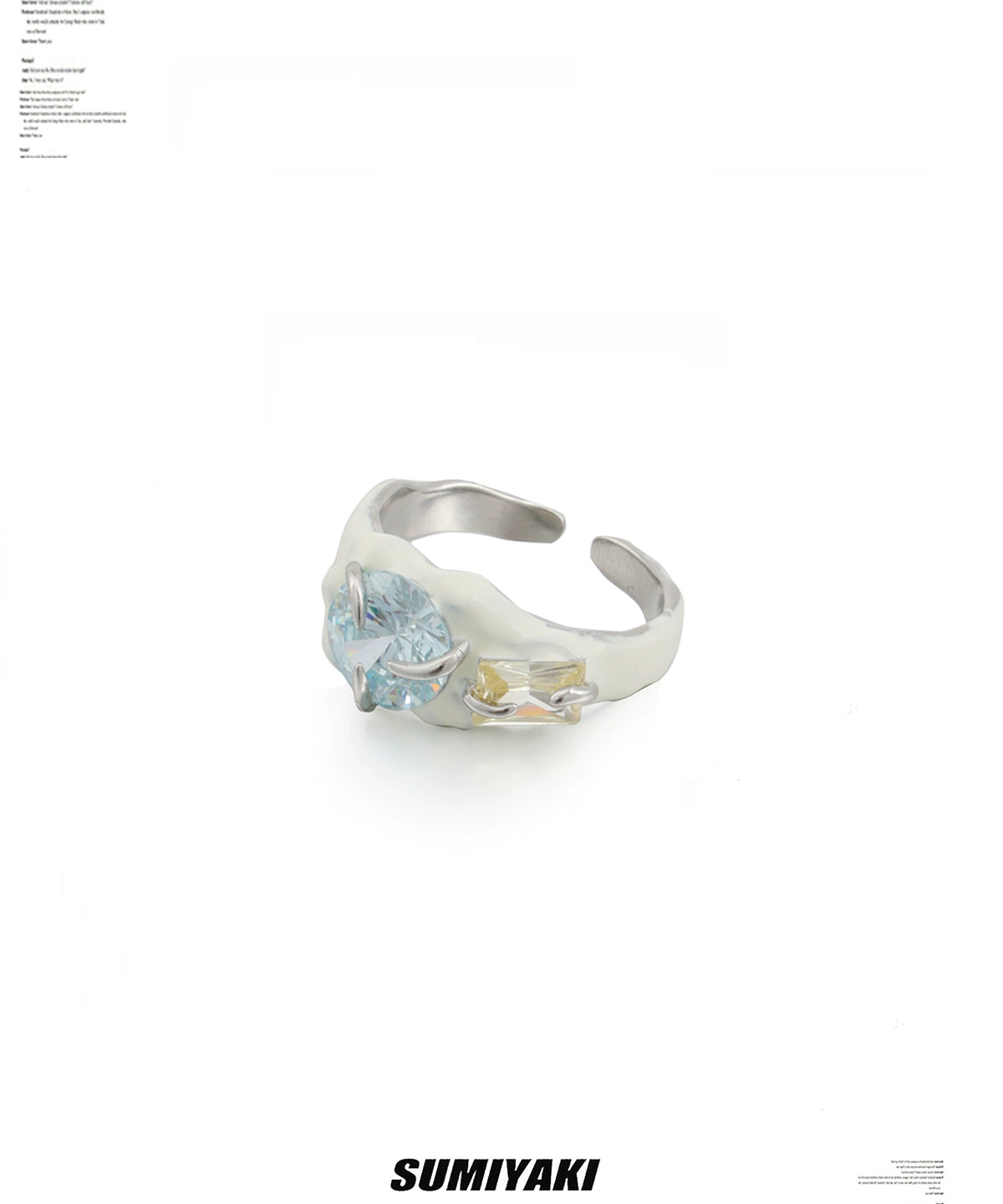 德芙般丝滑 SUMIYAKI 彩虹锆石滴油黑白情侣对戒戒指 闭眼冲一对