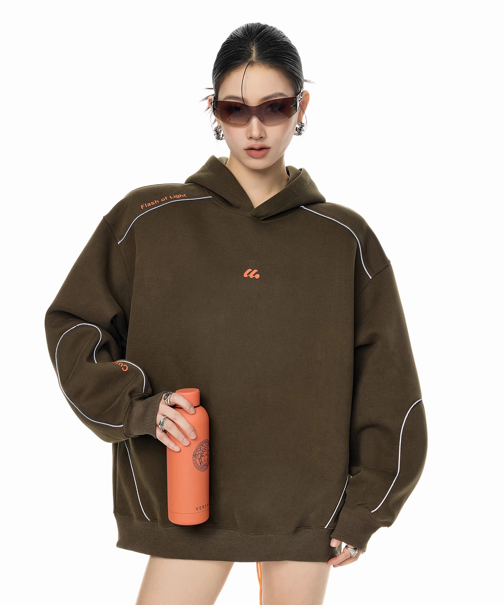 ICH MODE 美式复古宽松连帽卫衣女新款秋冬宽松运动上衣帽衫外套