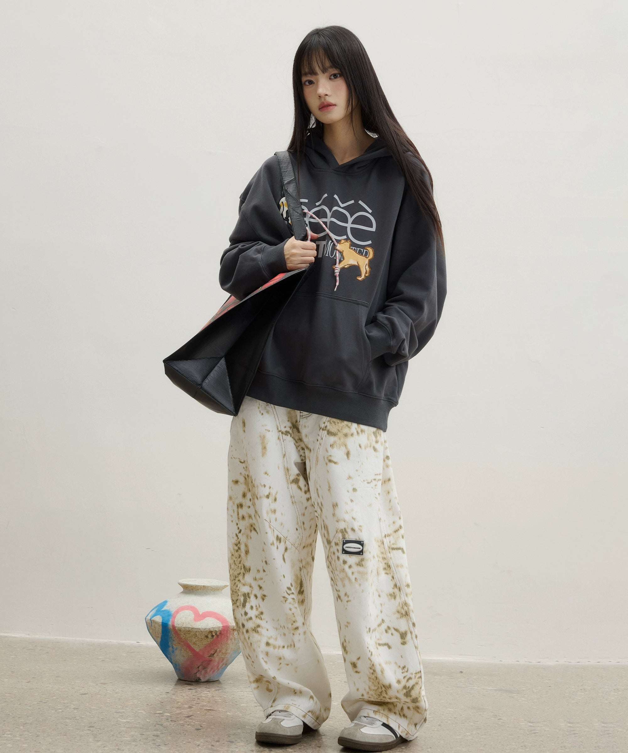 “观兽”| eeee小众设计感雪豹工装裤斑驳豹纹潮流长裤阔腿休闲裤