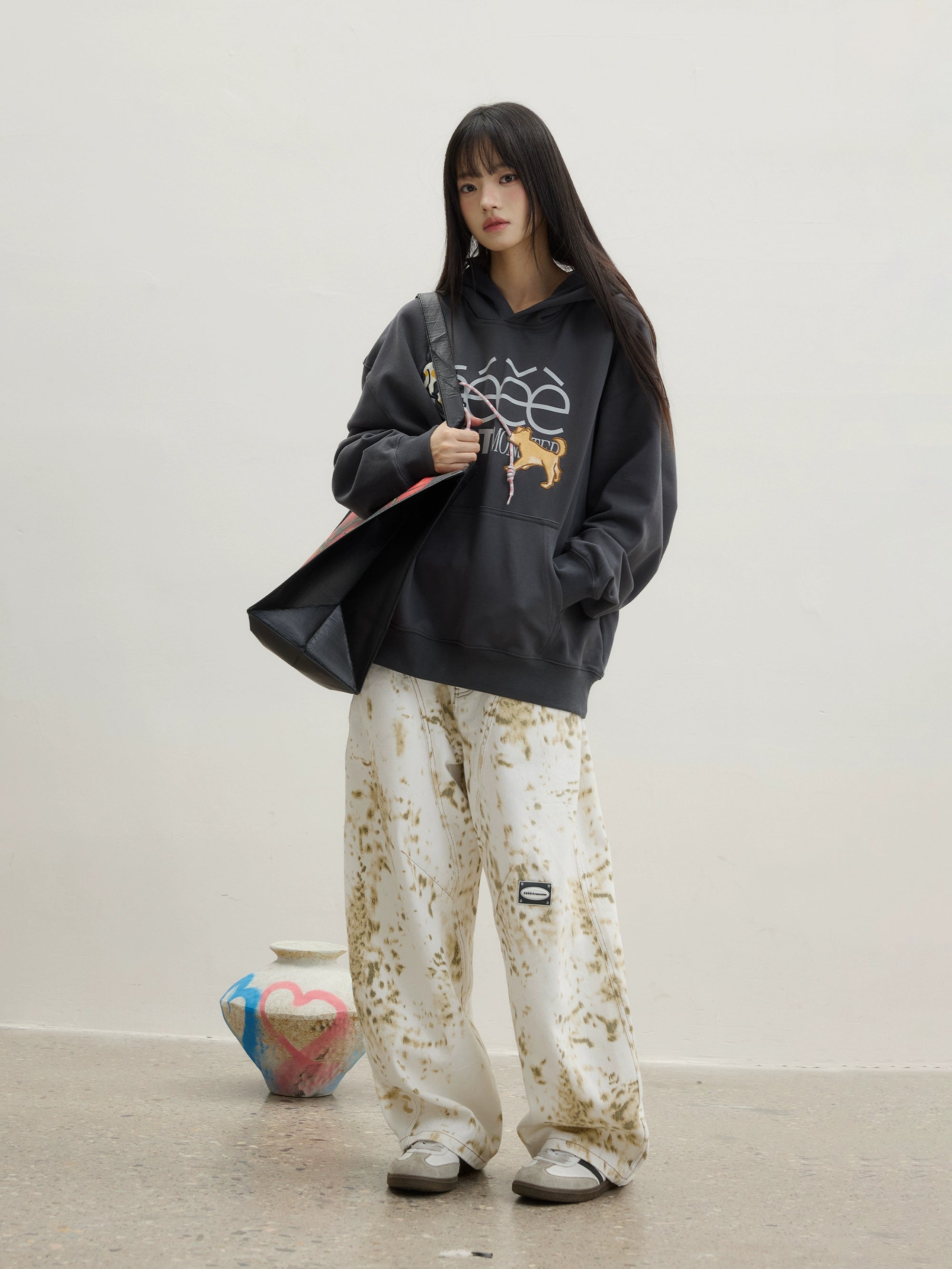 “观兽”| eeee小众设计感雪豹工装裤斑驳豹纹潮流长裤阔腿休闲裤