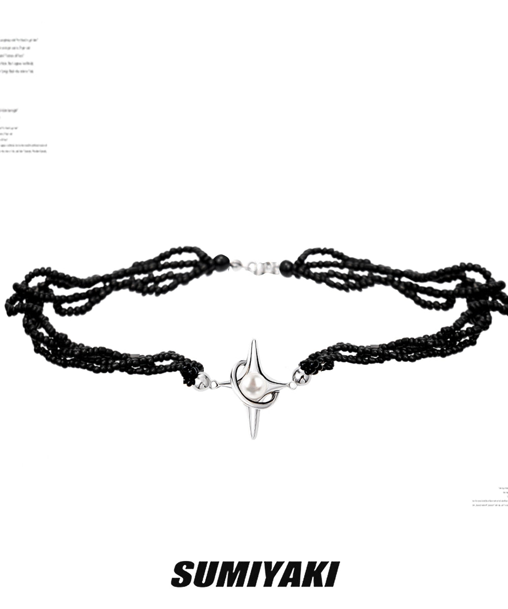 【小鬼同款】SUMIYAKI 珍珠芒星串珠项链轻奢小众项链甜酷锁骨链