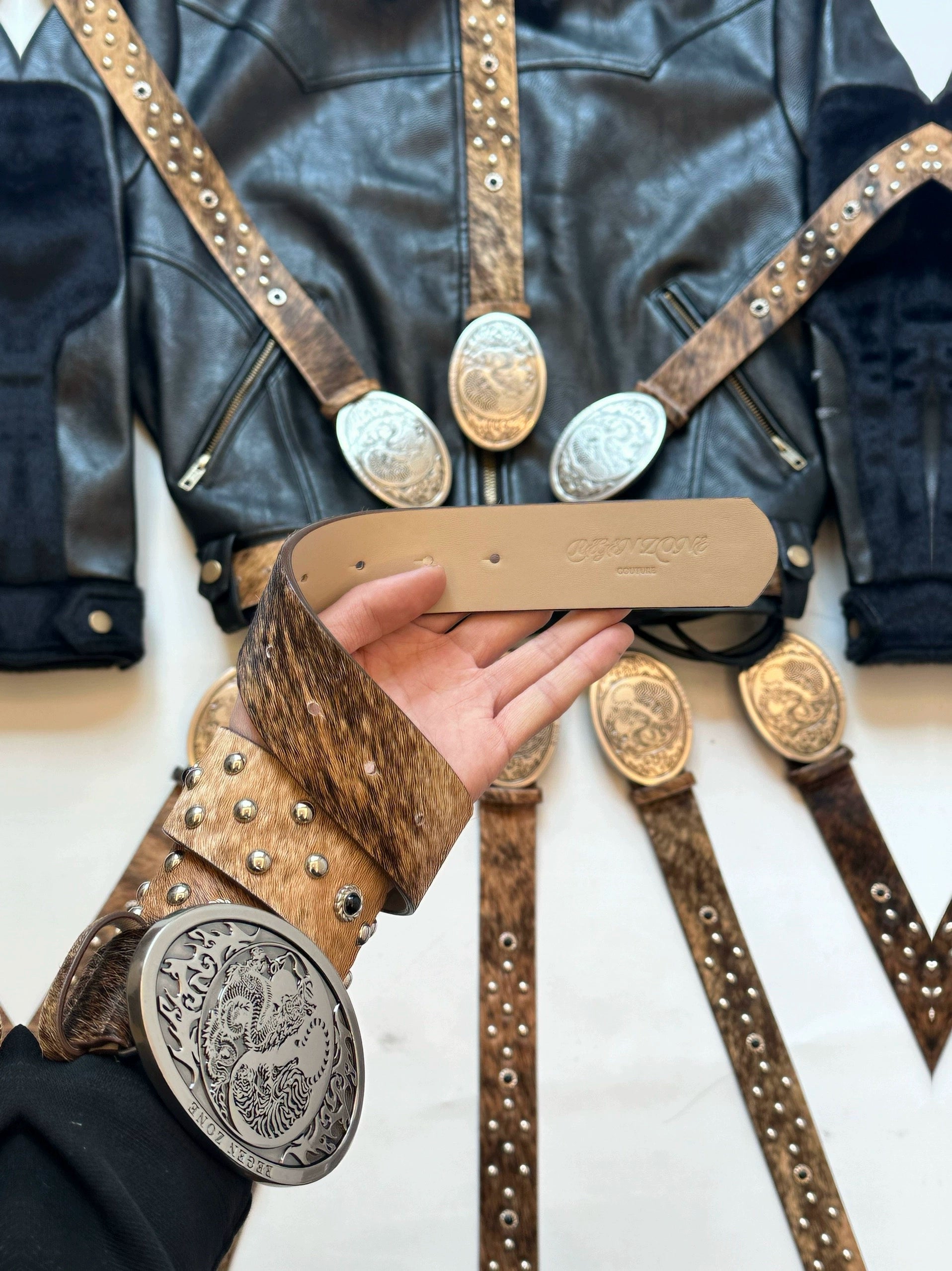 【Gai/布瑞吉/脆皮/李大奔/杨和苏同款】RZ 进口头层马毛龙虎皮带