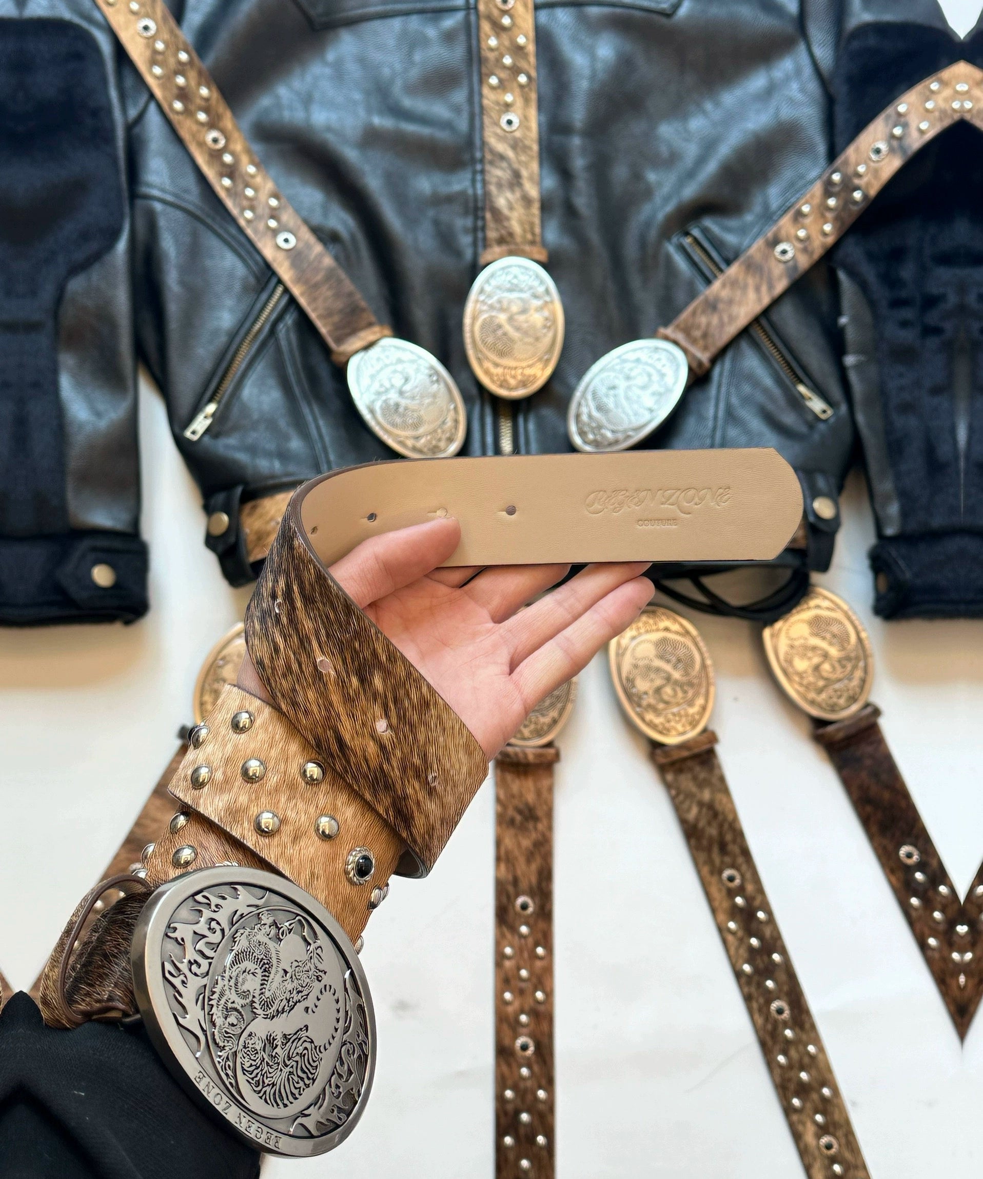 【Gai/布瑞吉/脆皮/李大奔/杨和苏同款】RZ 进口头层马毛龙虎皮带