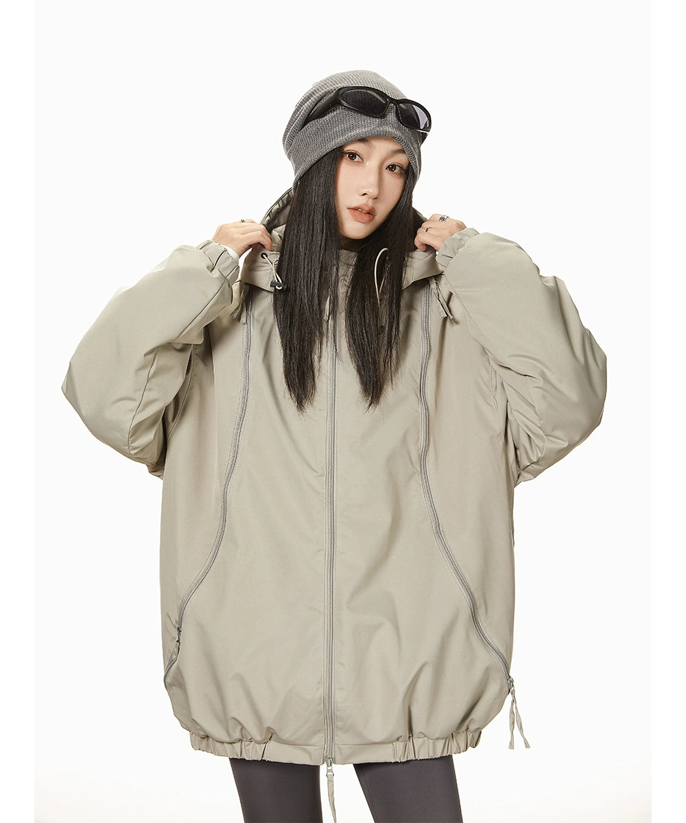 ICH MODE 美式冲锋衣棉服女连帽秋冬季加厚夹棉外套棉袄2025新款