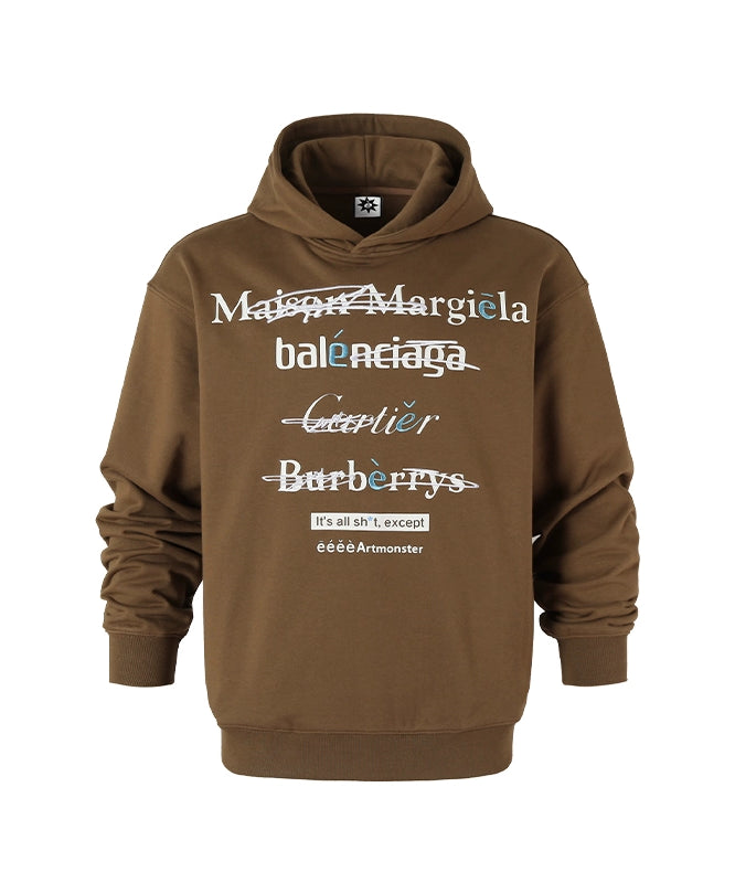 eeeeArtmonster创意"恶搞"标语美式连帽卫衣男女高街ins情侣帽衫