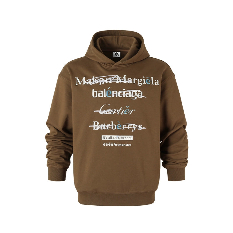 eeeeArtmonster创意"恶搞"标语美式连帽卫衣男女高街ins情侣帽衫