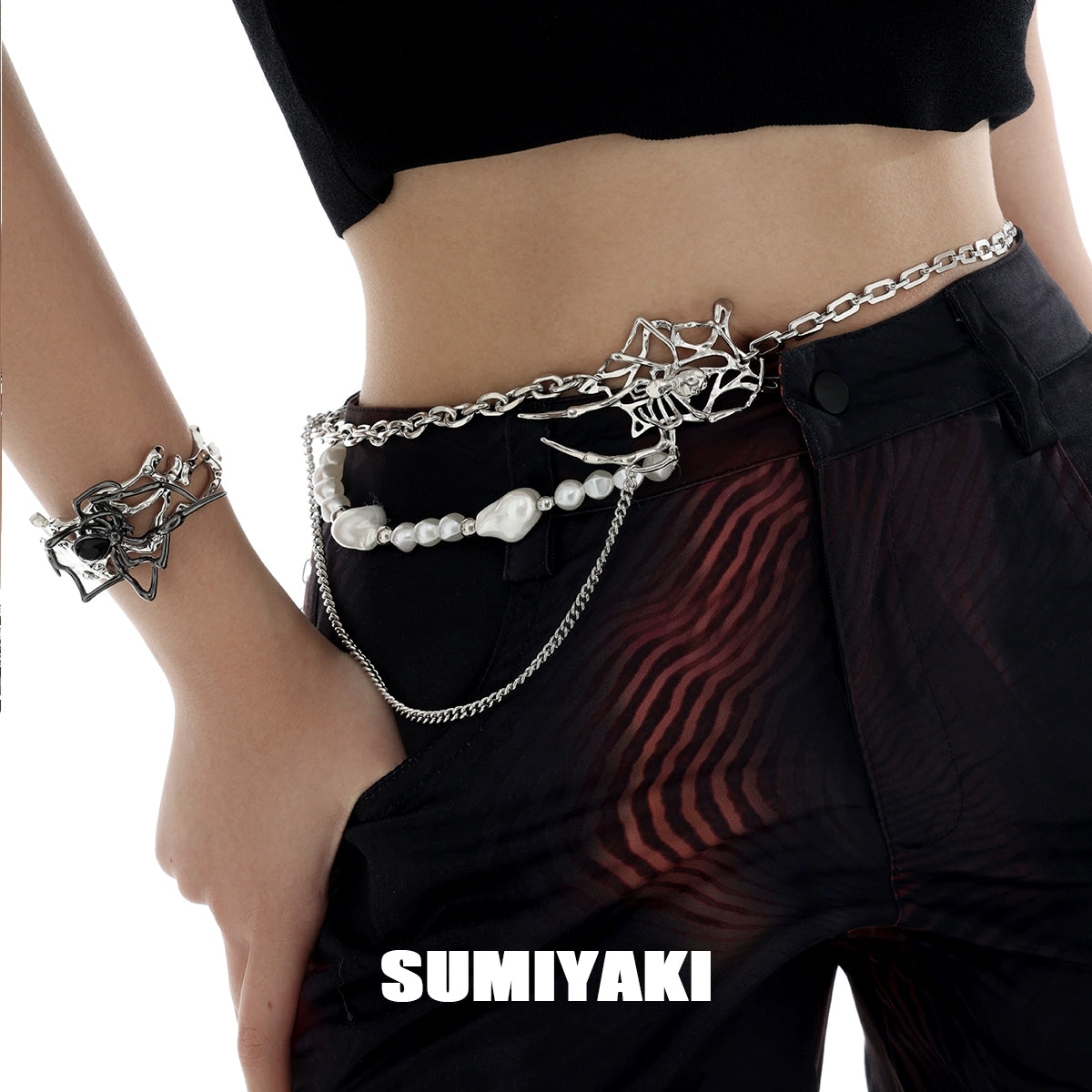 辣妹闭眼入！SUMIYAKI原创禁忌系列蛛网腰链裤链