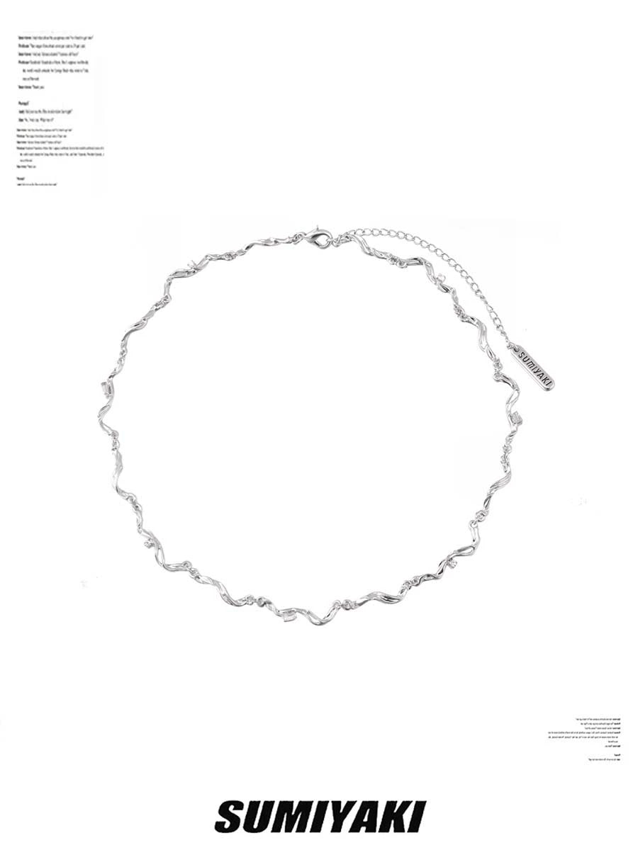 超酷！SUMIYAKI液态肌理项链轻奢小众情侣素链小众情侣百搭锁骨链