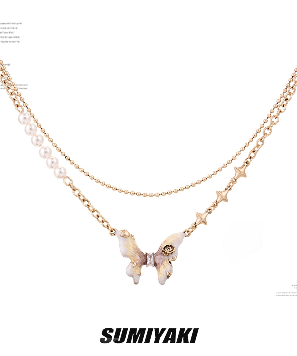 接住招财的蝴蝶玄学 ! SUMIYAKI 蝴蝶锁骨链珍珠项链小众高级感女