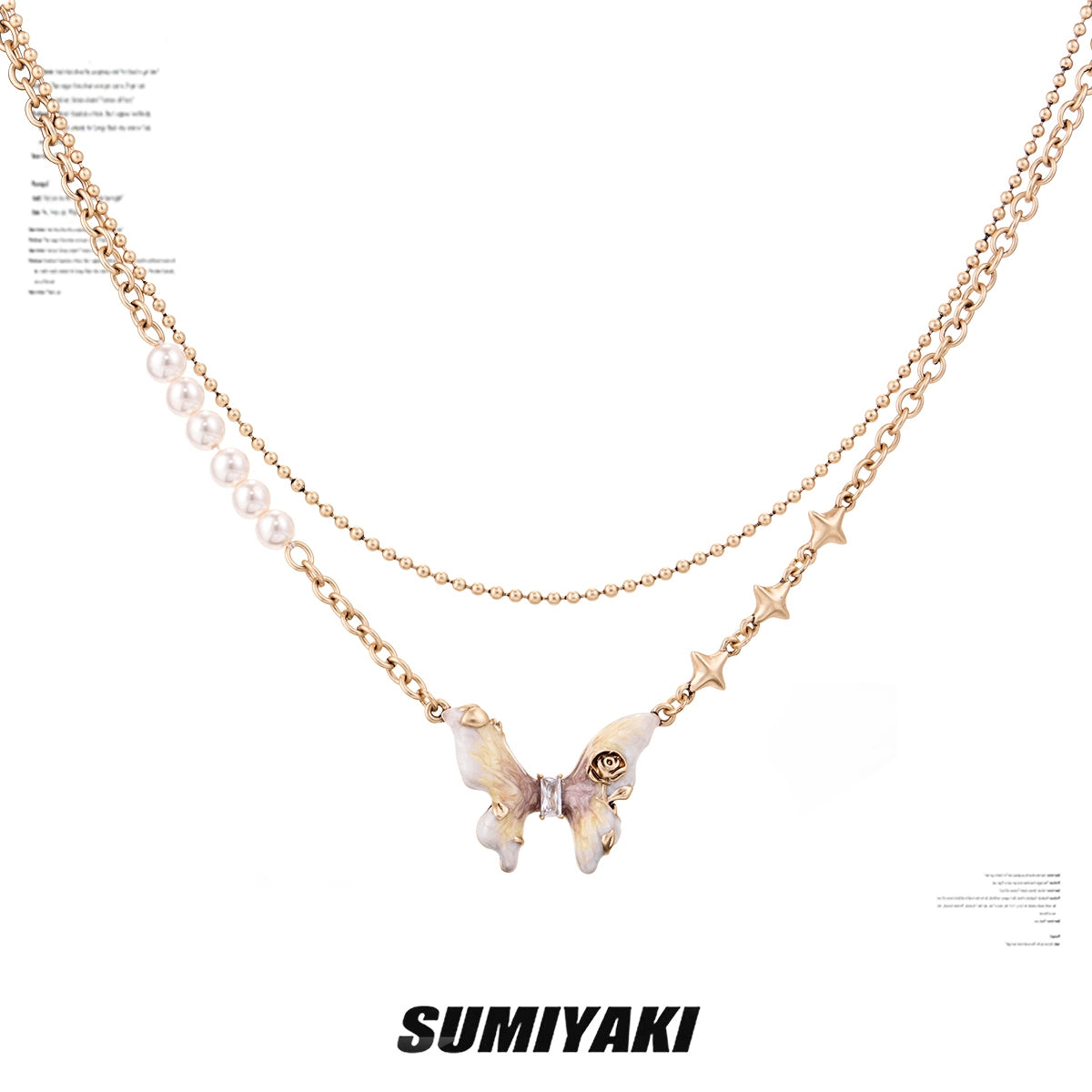 接住招财的蝴蝶玄学 ! SUMIYAKI 蝴蝶锁骨链珍珠项链小众高级感女