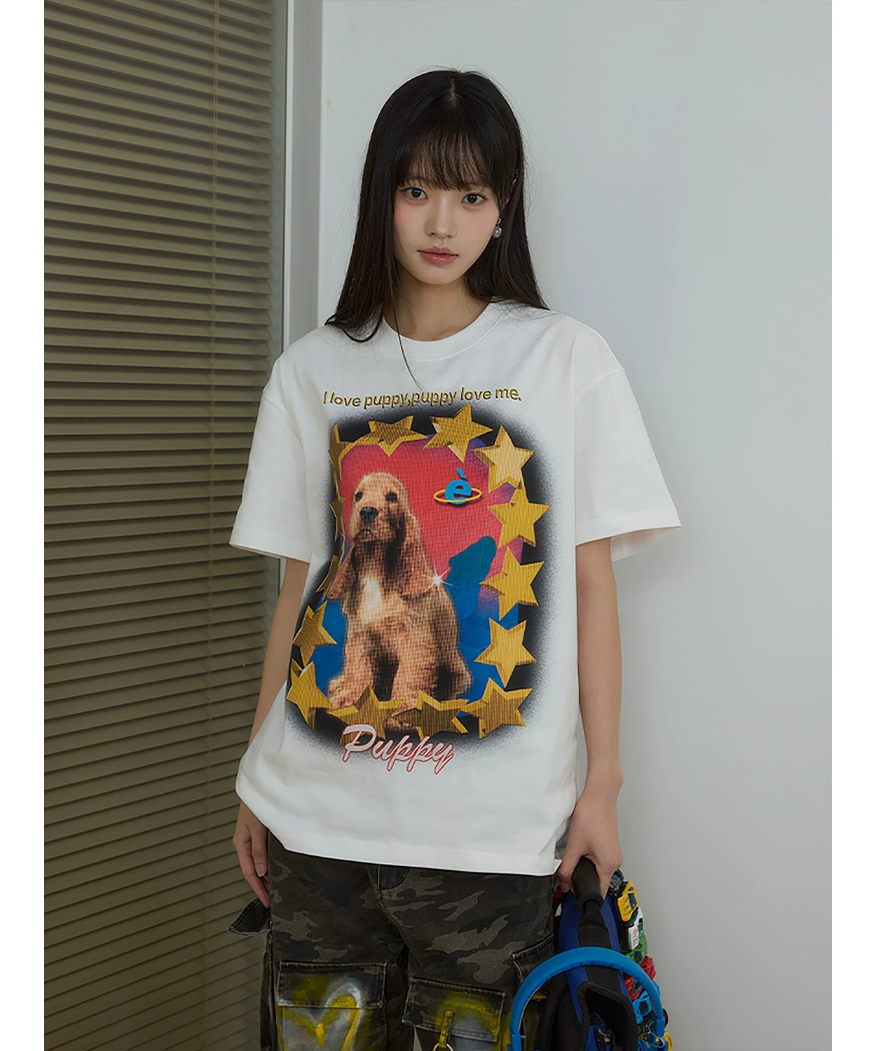 “金星美卡”｜eeee原创美式复古趣味美卡犬短袖小众设计感T恤夏