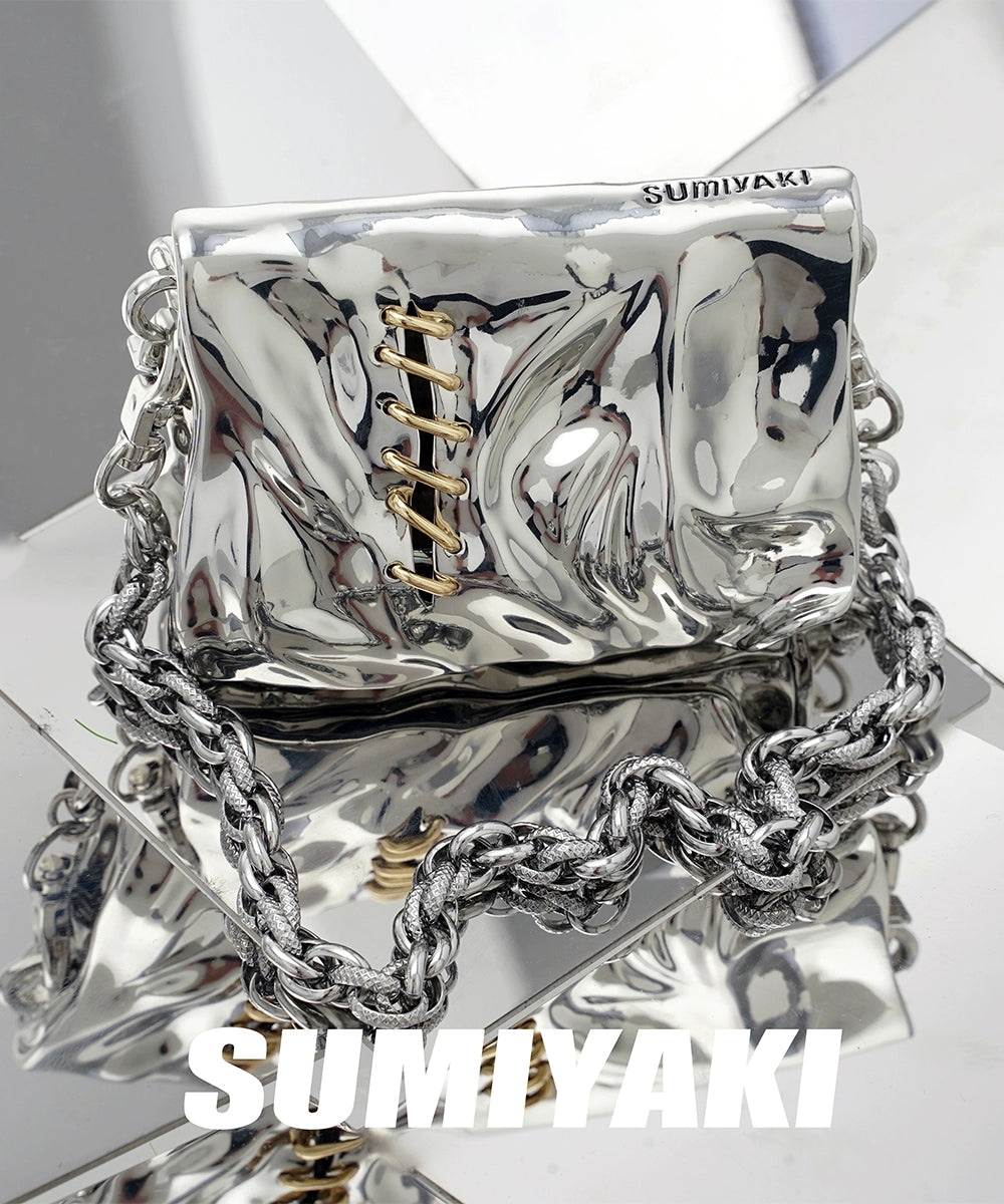 限量！SUMIYAKI原创液态金属褶皱mini口红包包小众设计身体配饰