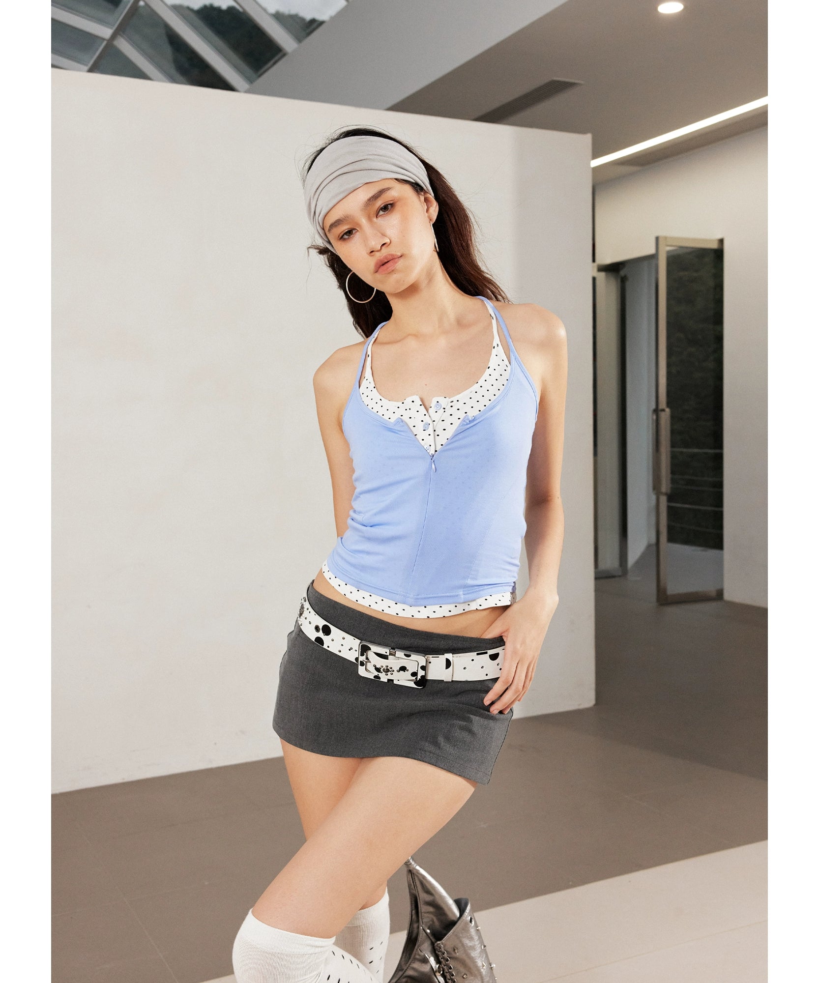 2th Desire真两件复古撞色亲肤叠穿甜辣工字背心吊带无袖上衣女