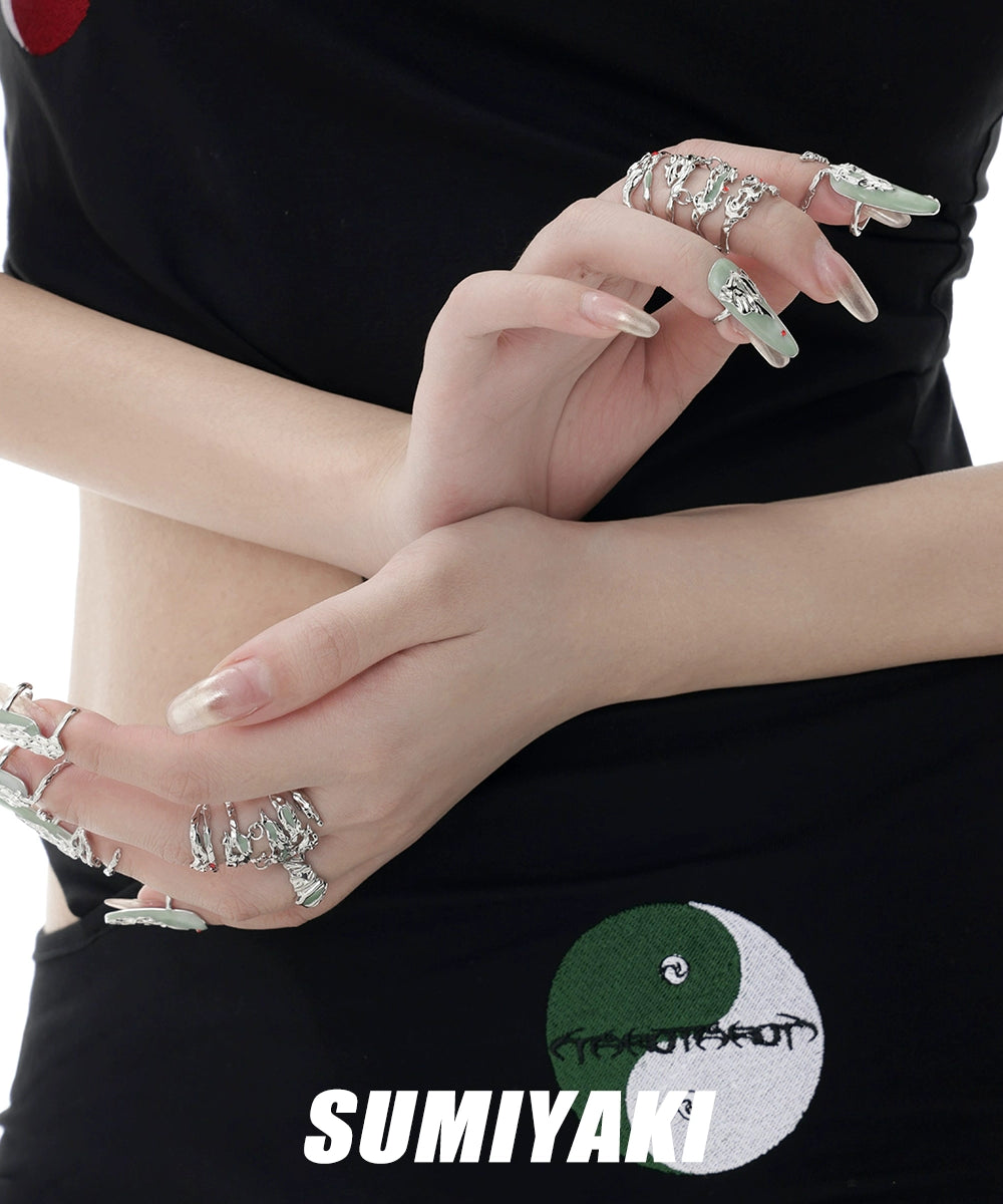 美到犯规！SUMIYAKI原创新中式美学指甲戒 “豆沙为帘 朱砂为痣”